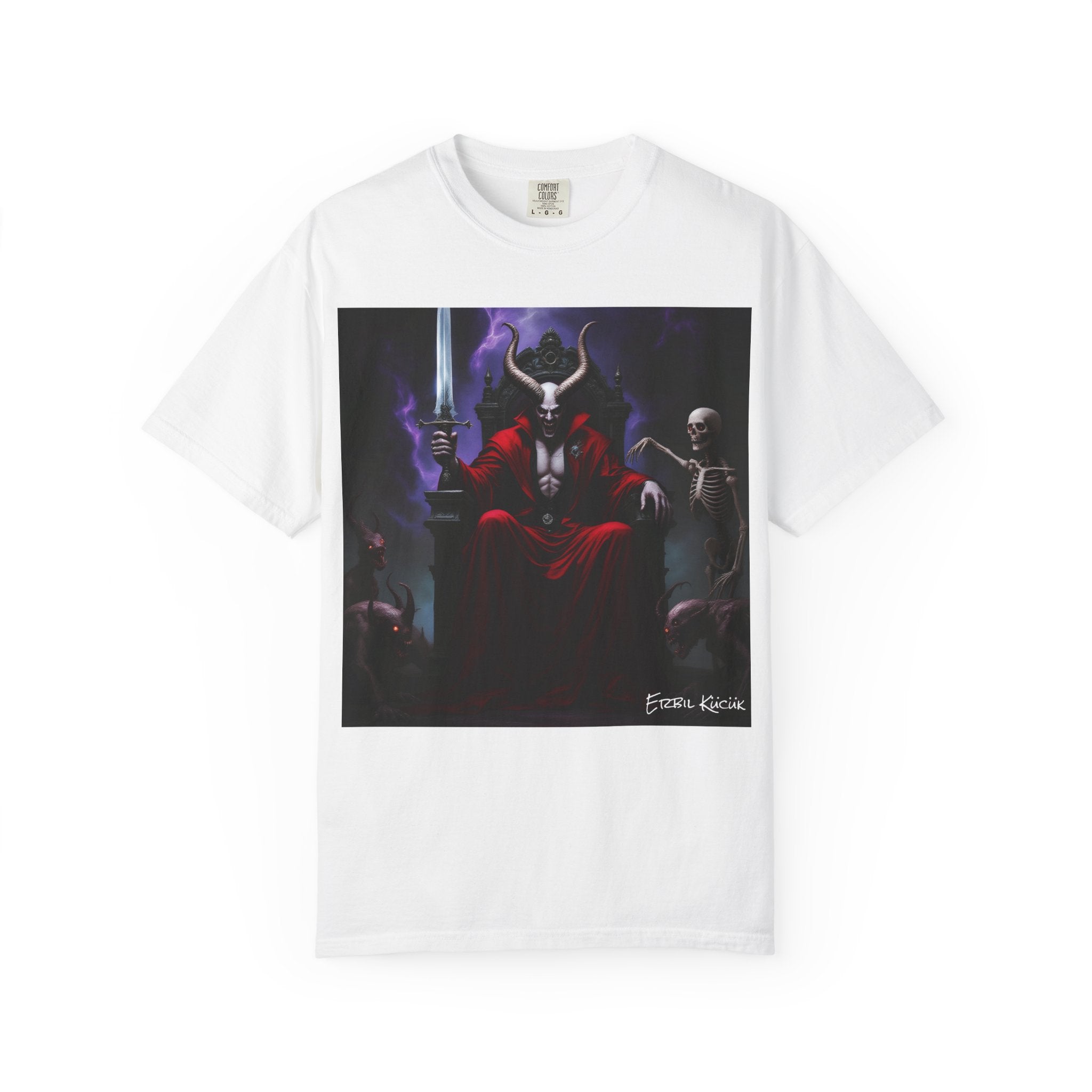 Demonic Throne T-Shirt — Dark Fantasy Skull King Graphic Tee