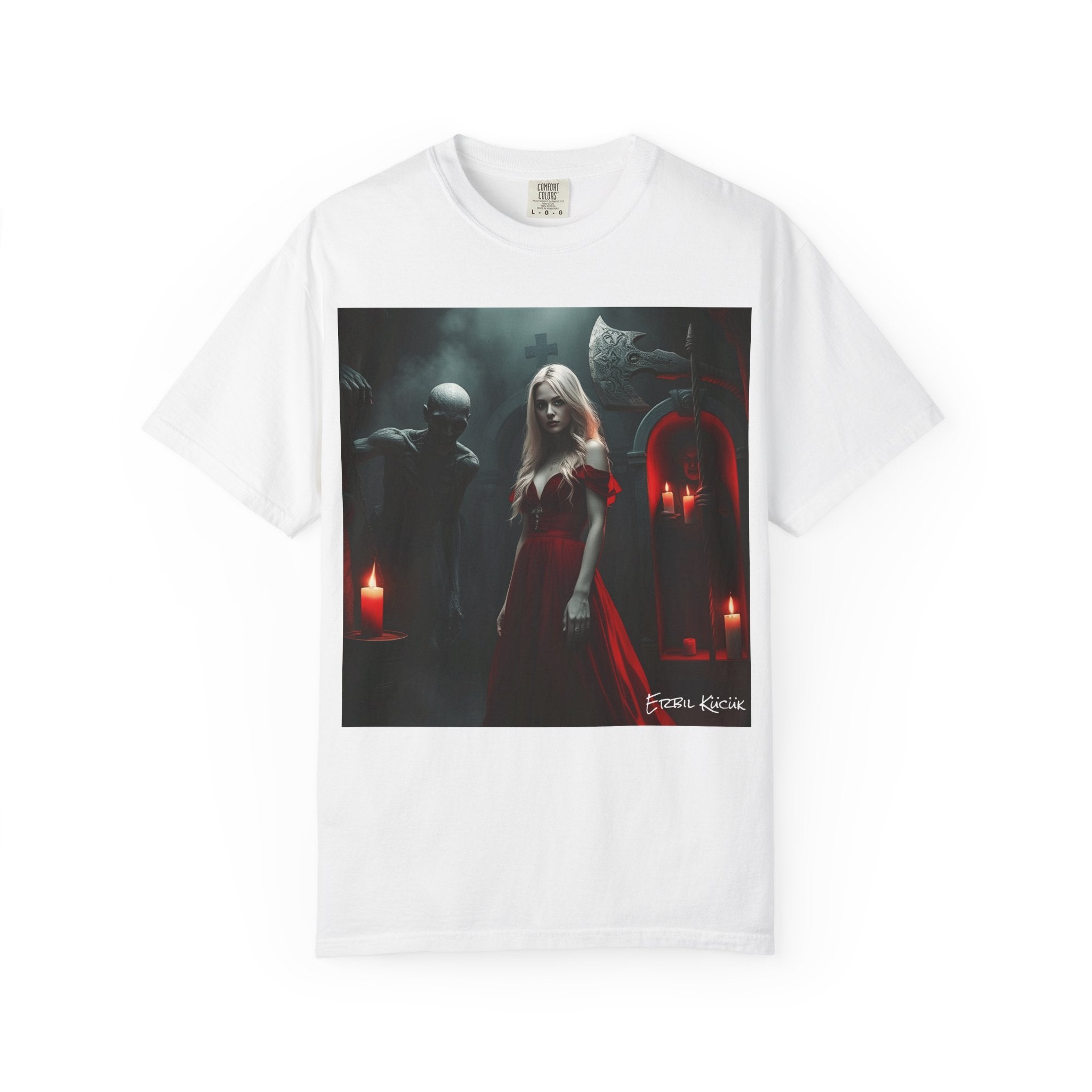 Vampire Gothic Art T-Shirt — 'Eternal Night' Candlelit Vampire Design