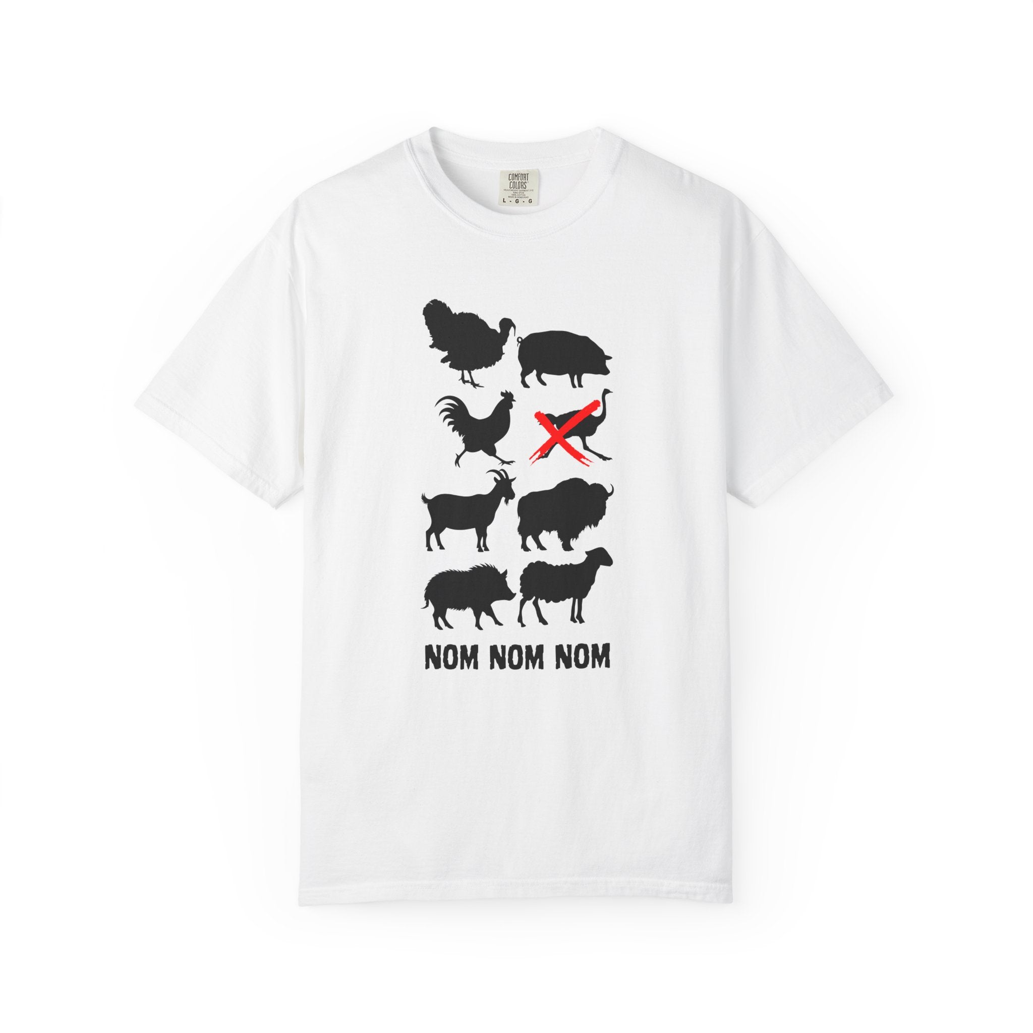Chicken, Pig, Cow Farm Animals T‑Shirt — "Nom Nom Nom" Graphic Tee