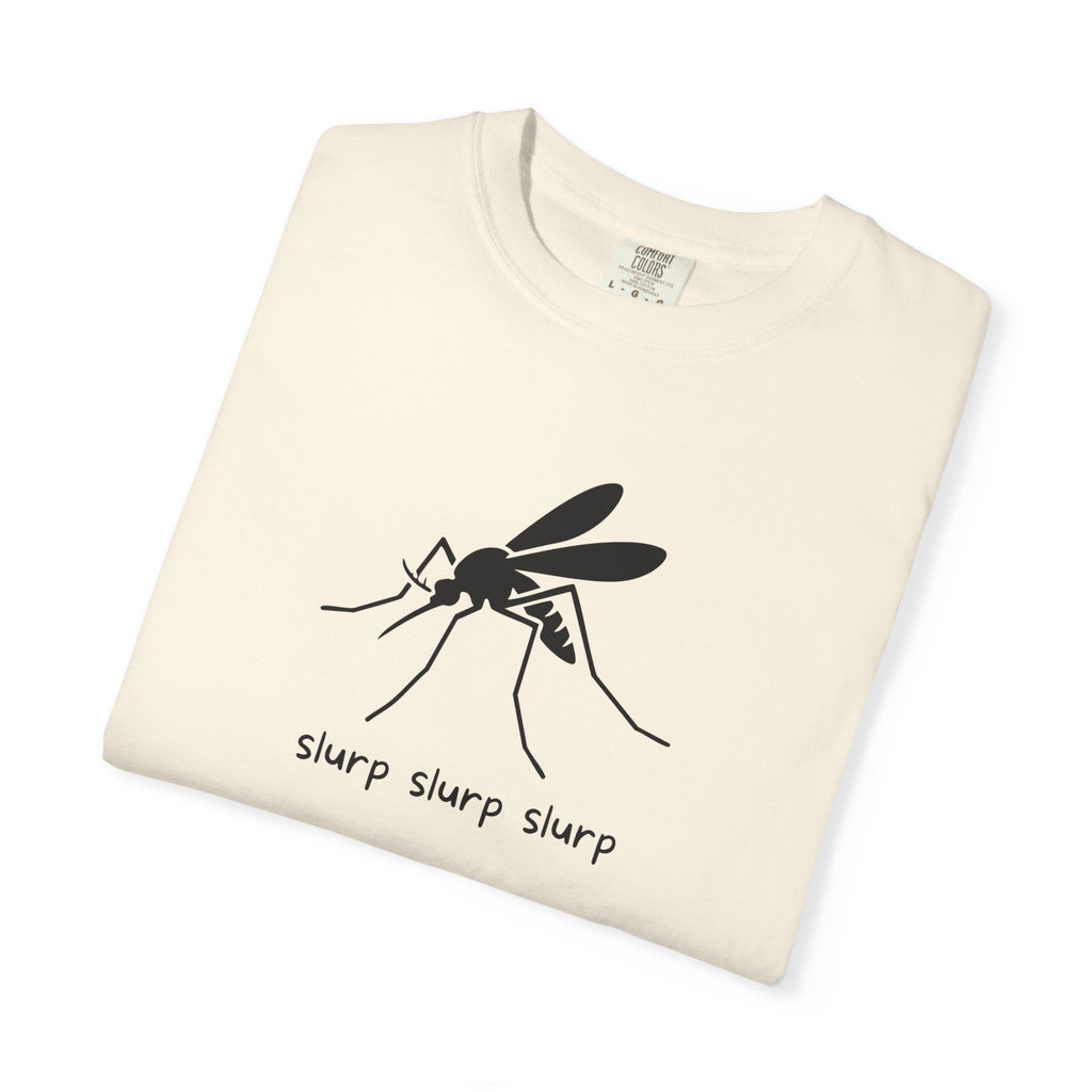 Mosquito Illustration T-Shirt — "sharp sharp swerp" Minimalist Bug Tee
