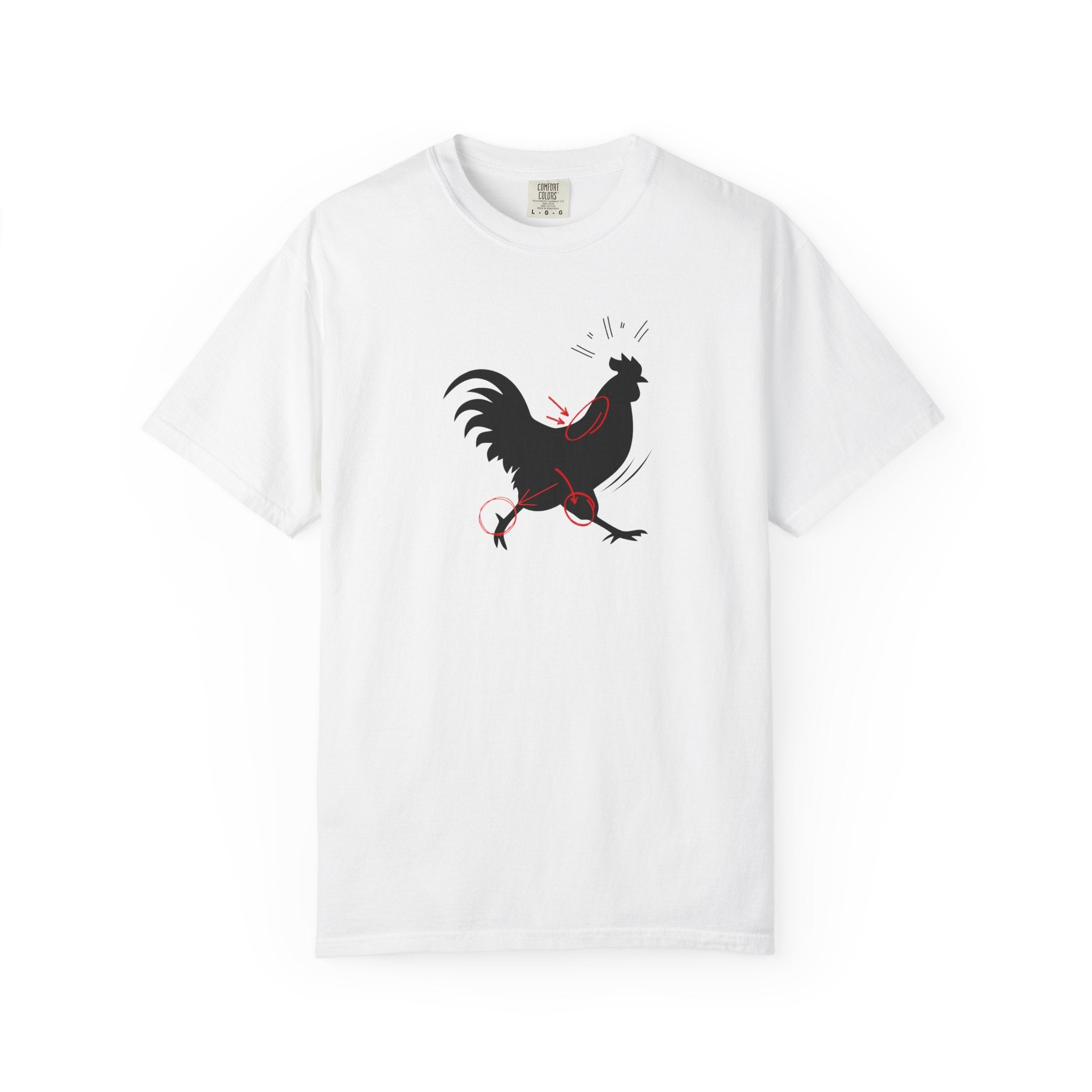 Rooster Silhouette T-Shirt — Bold Marching Rooster Graphic Tee