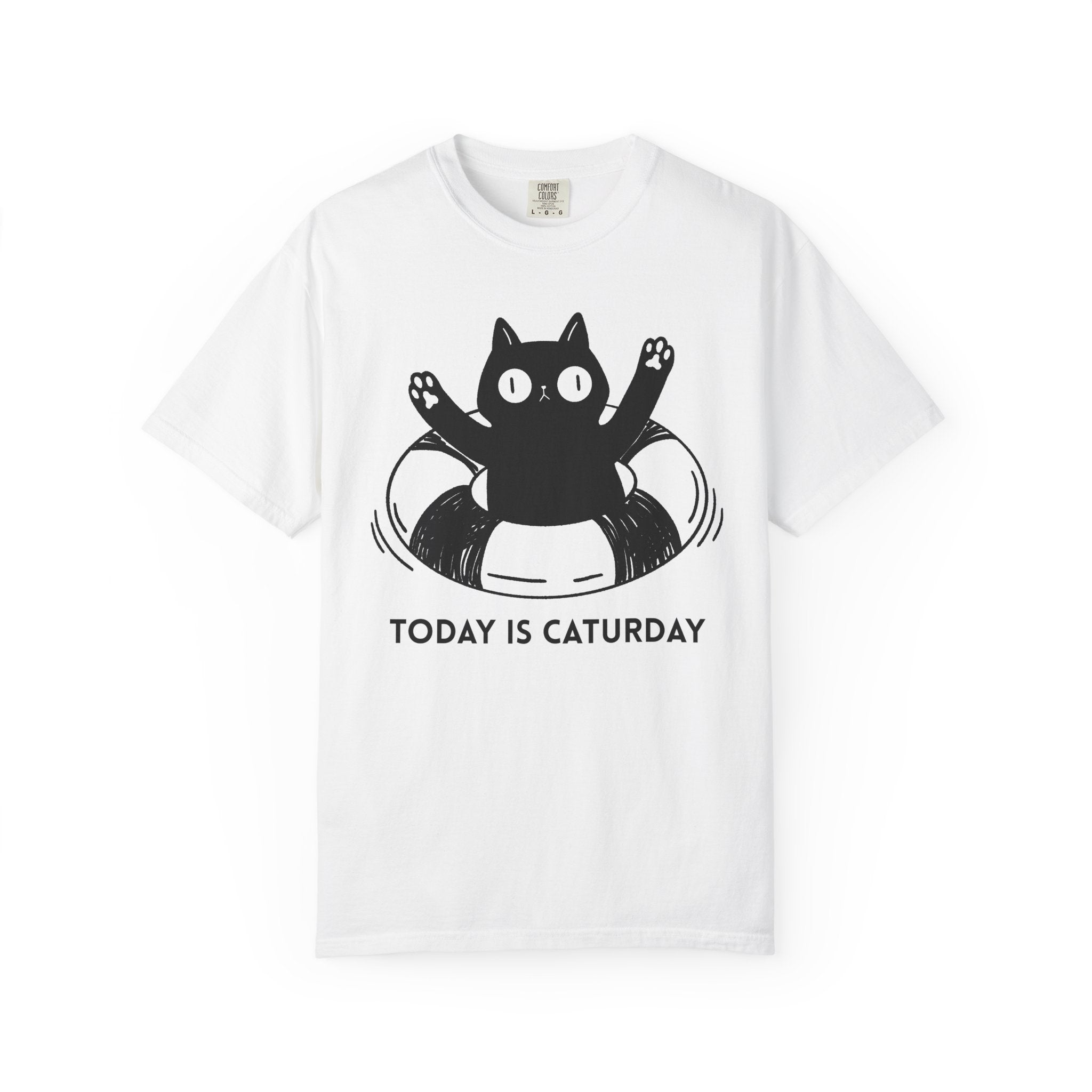 Caturday Cat T-Shirt — "Today Is Caturday" Cute Black Cat Graphic Tee