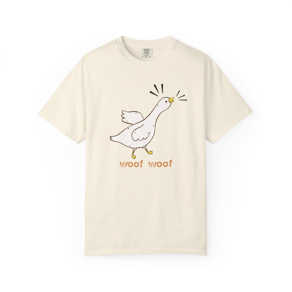 Goose Illustration T-Shirt — Cute 'woof woof' Funny Animal Graphic Tee