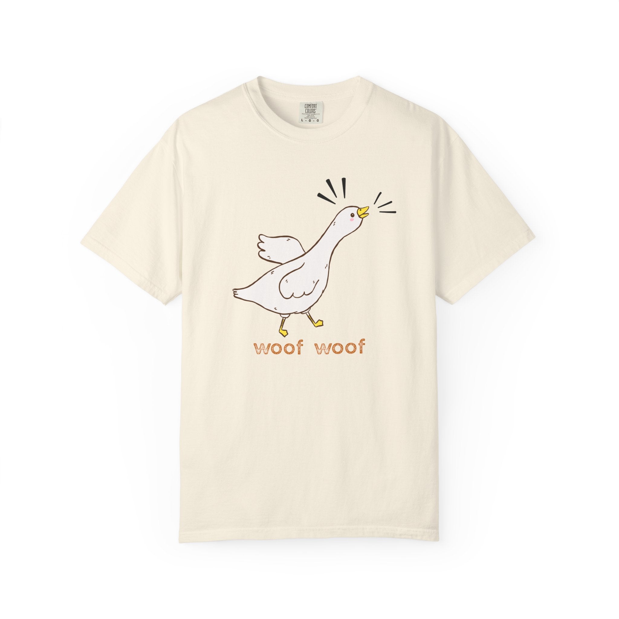 Goose Illustration T-Shirt — Cute 'woof woof' Funny Animal Graphic Tee