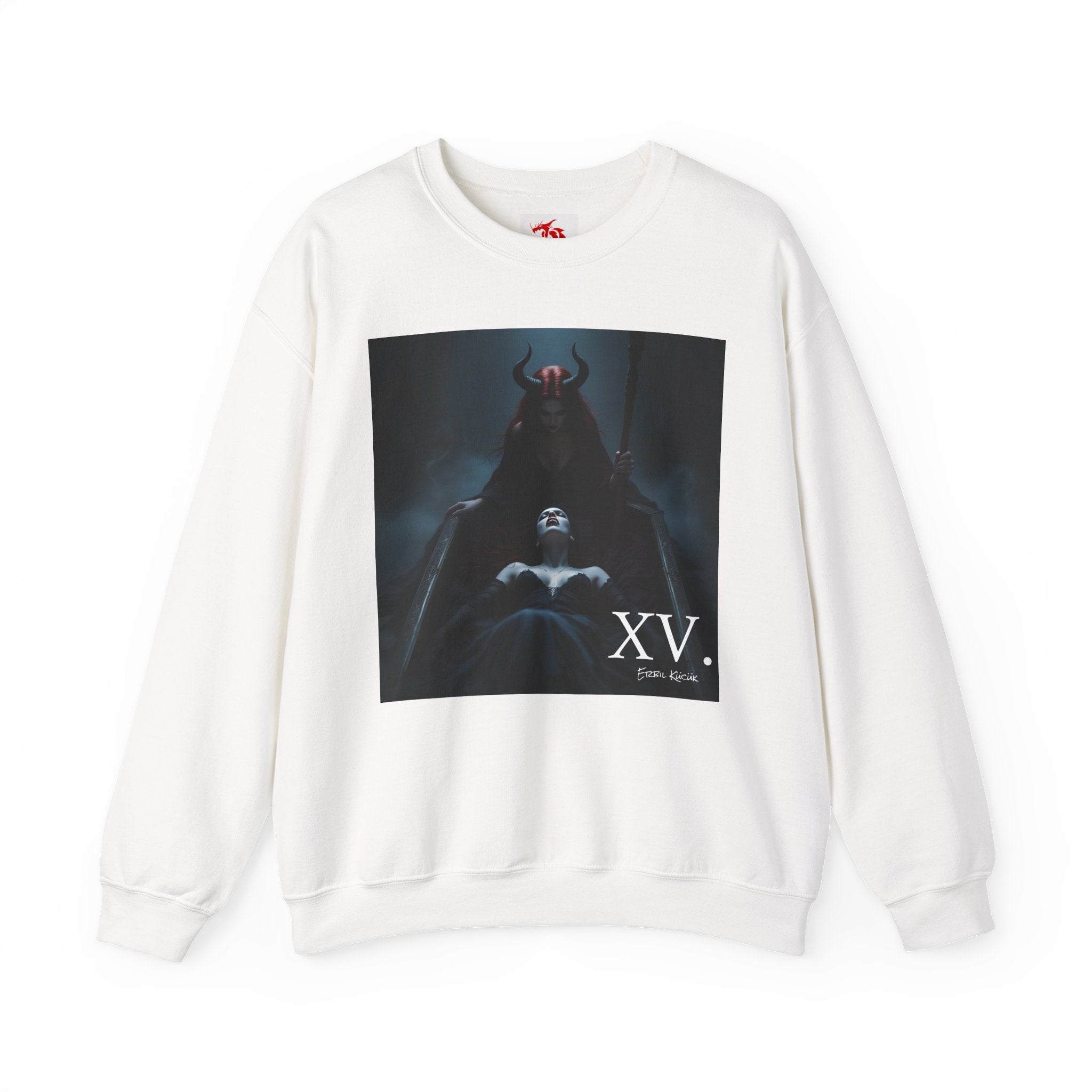 Occult XV Graphic Sweatshirt — Gothic Demon Art Crewneck