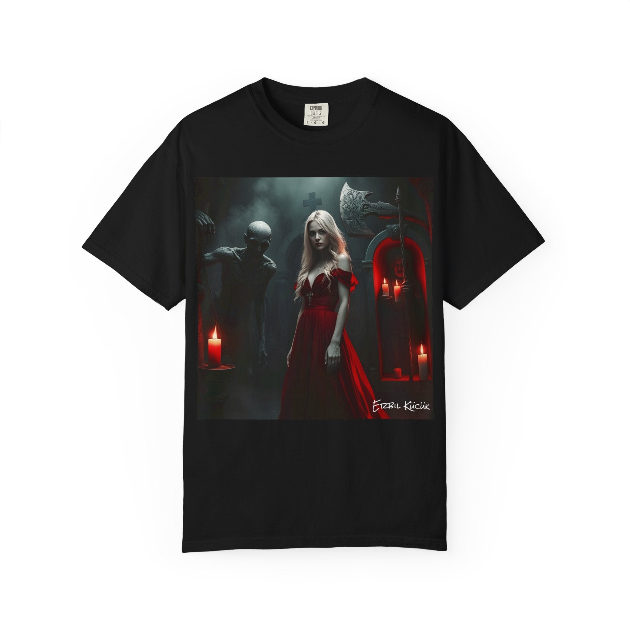 Vampire Gothic Art T-Shirt — 'Eternal Night' Candlelit Vampire Design