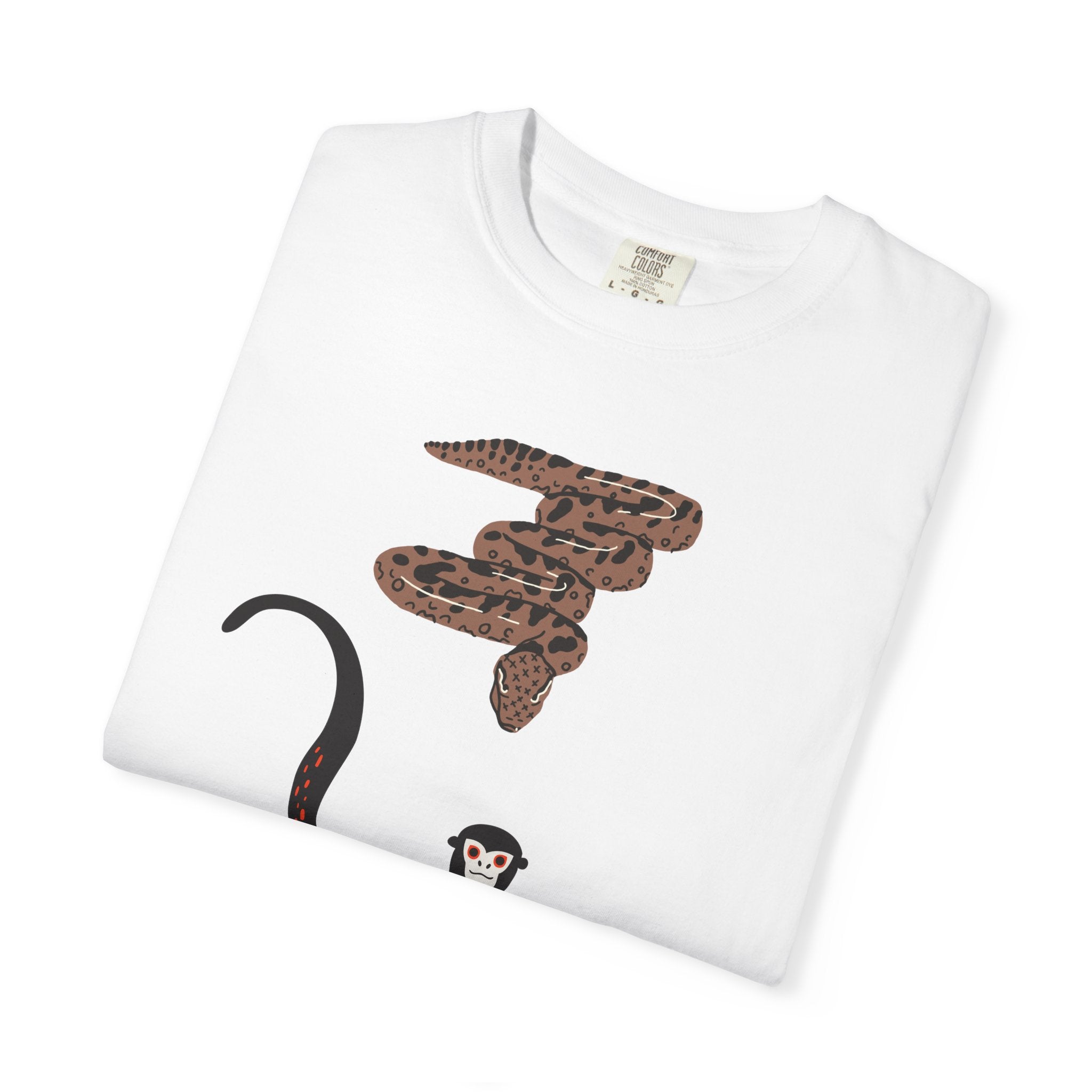 Monkey & Snake Graphic T-Shirt — Playful Wildlife Tee