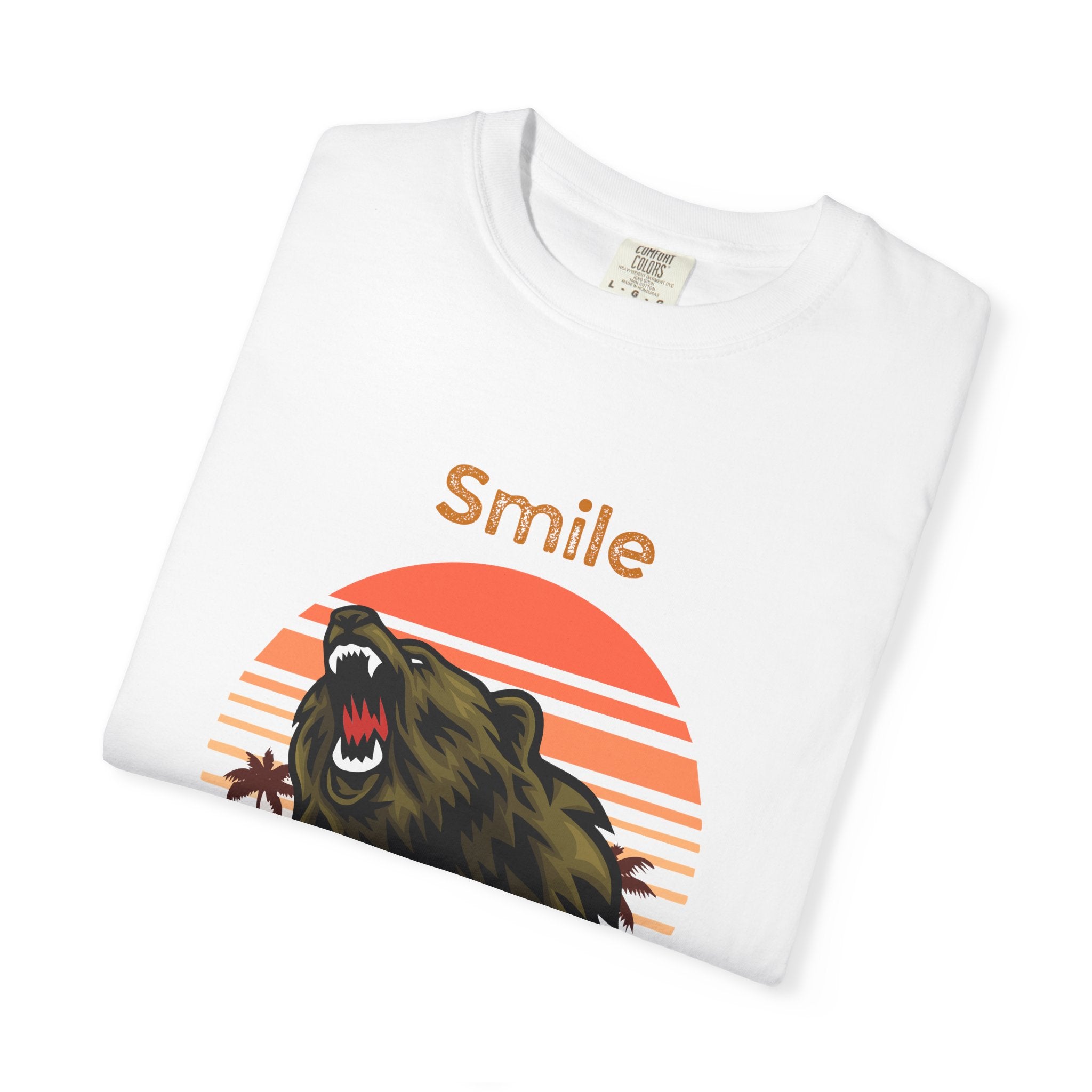 Saturday Bear T-Shirt — 'Smile, It's Saturday' Vintage Sunset Tee