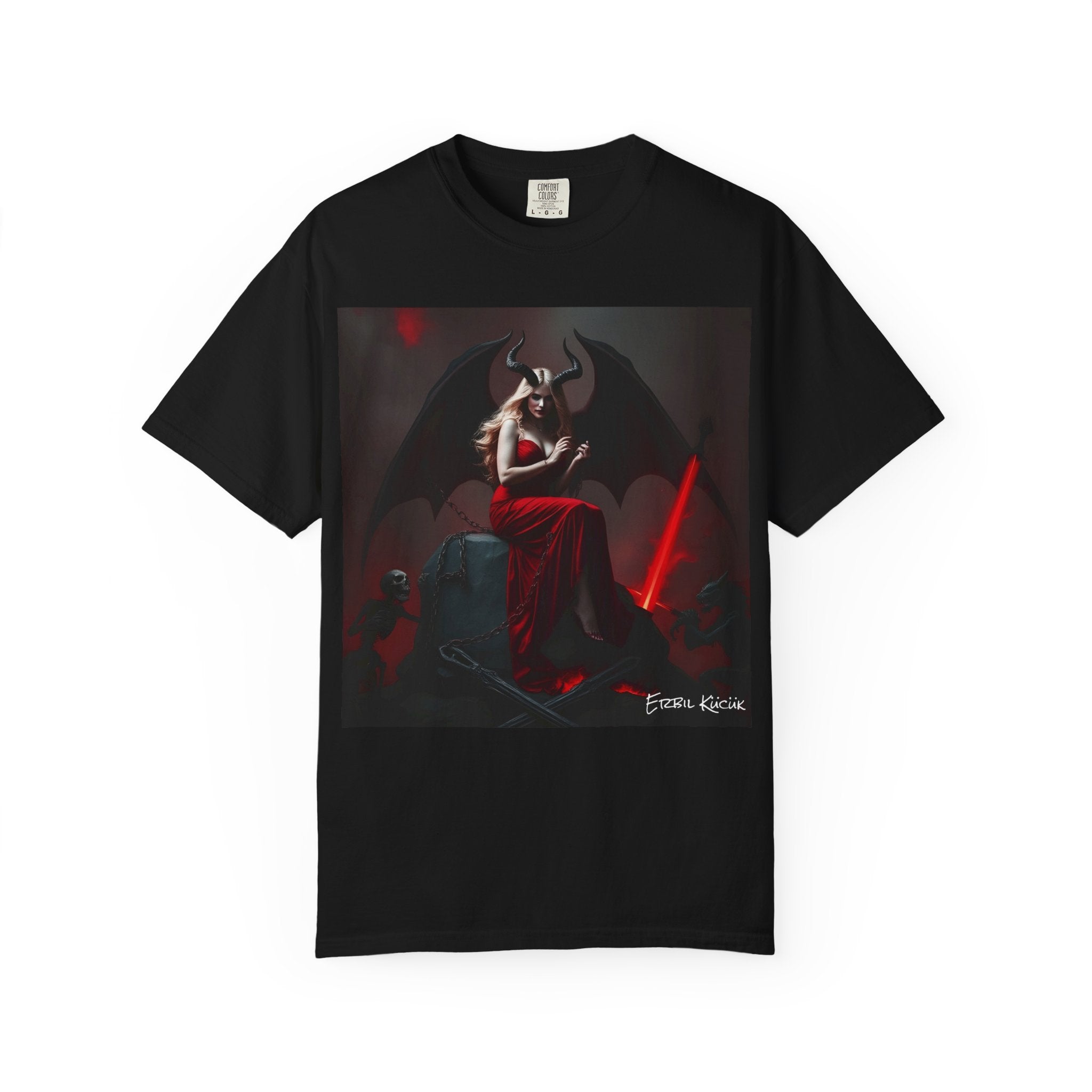 Demonic Queen Graphic T-Shirt — Goth Fantasy Art Tee