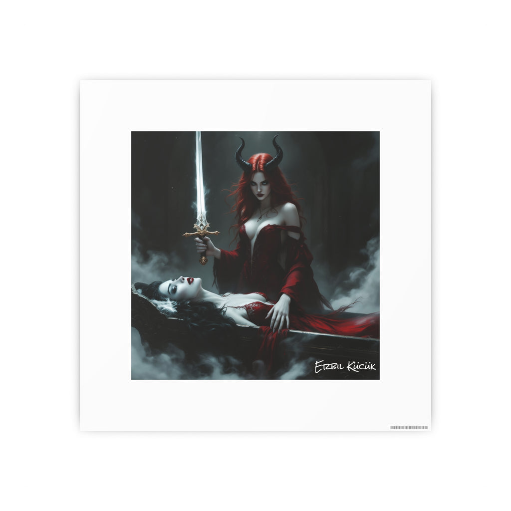 Dark Fantasy Art Poster — Demoness with Sword Photographic Print