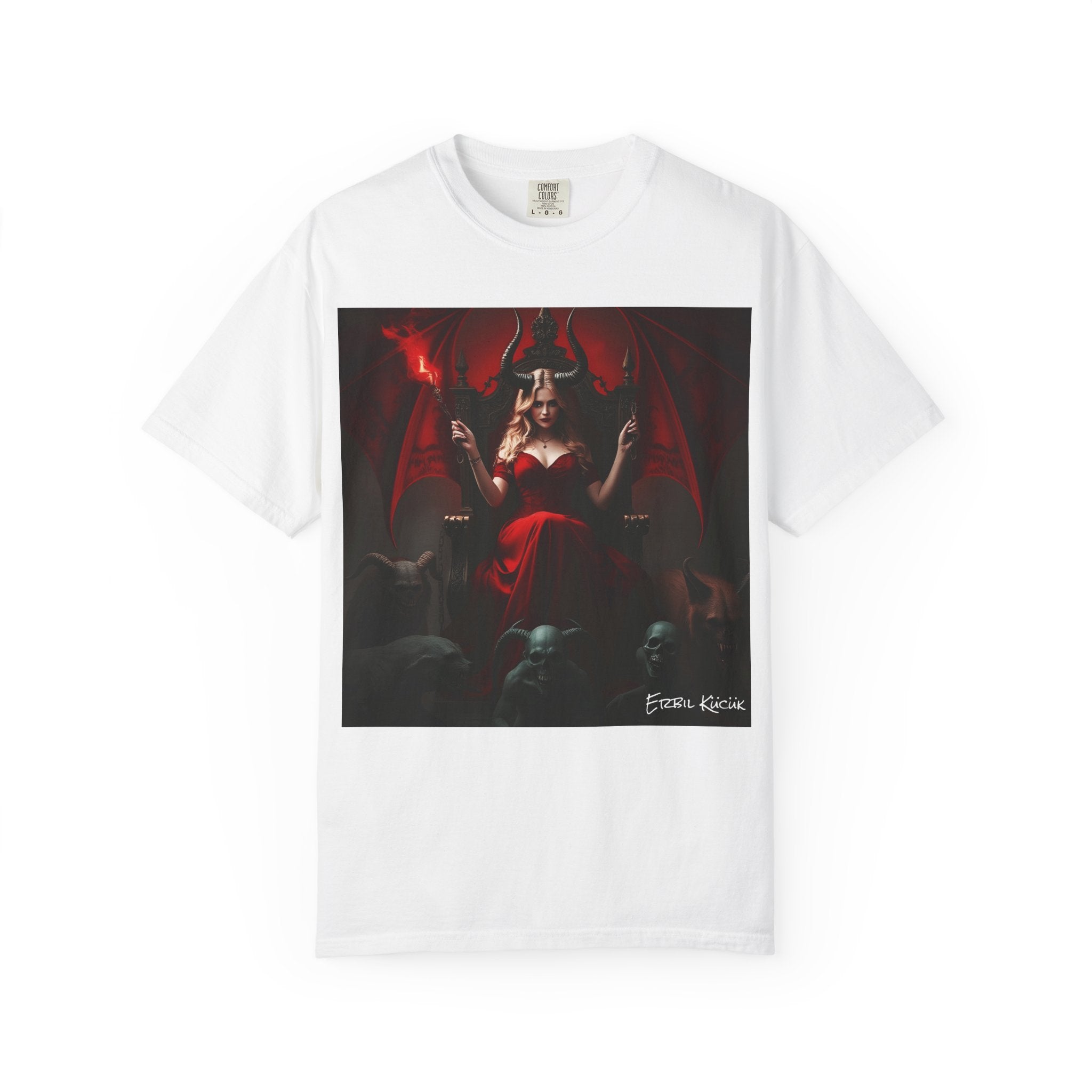 Demonic Queen Graphic T-Shirt — Dark Gothic Art Tee