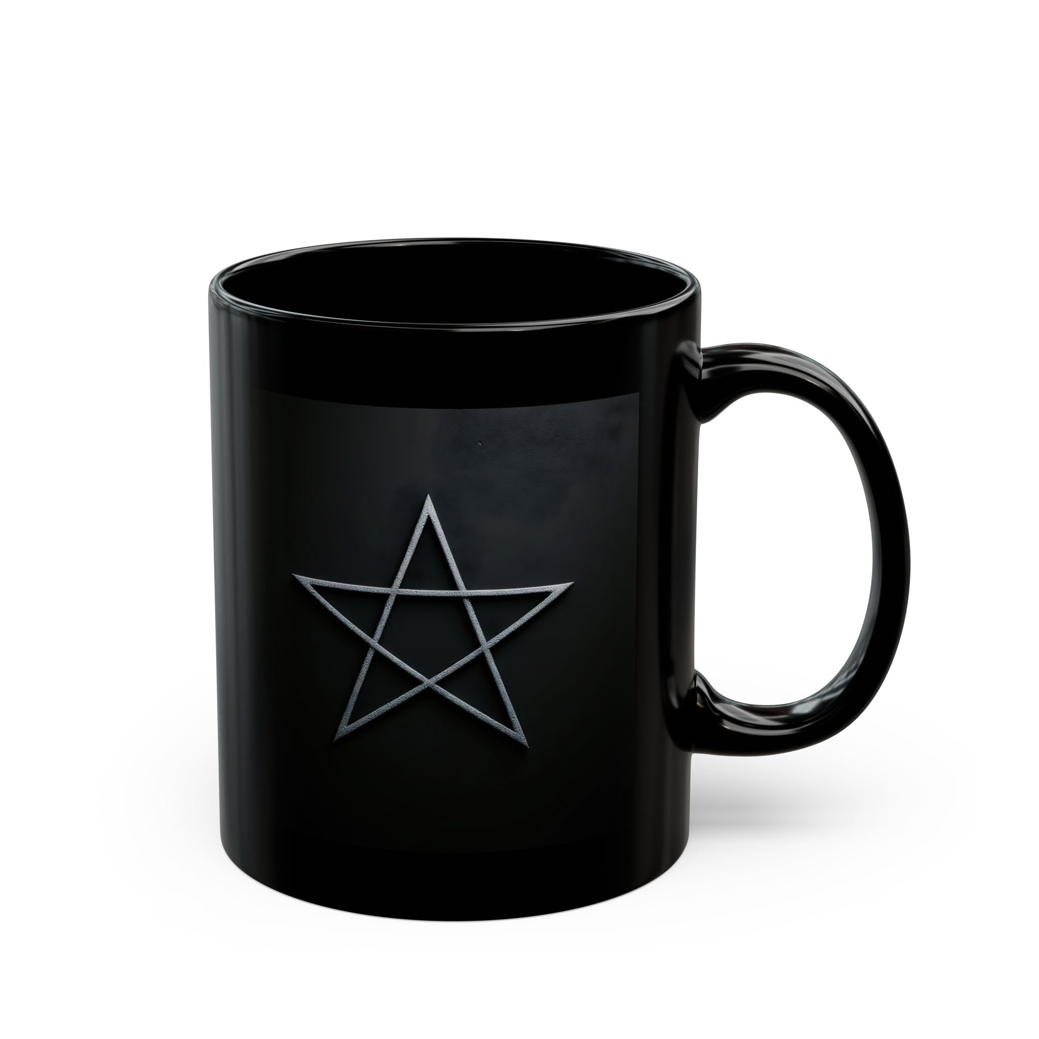 Pentagram Black Coffee Mug — Gothic Star 11oz & 15oz Ceramic