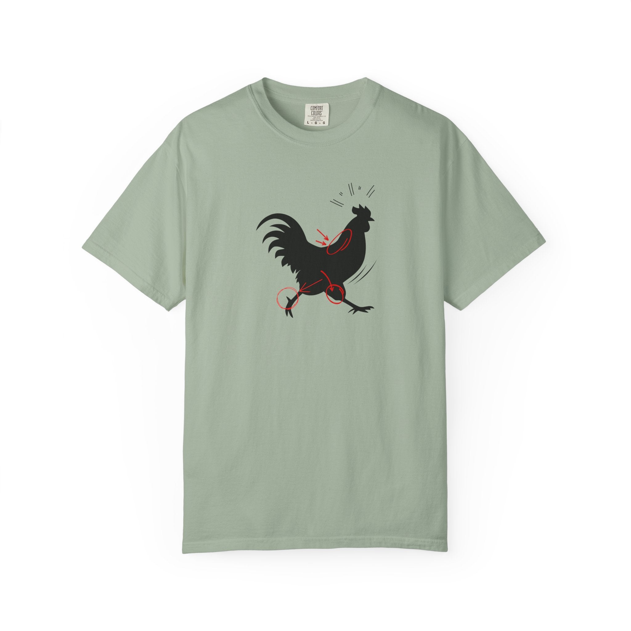 Rooster Silhouette T-Shirt — Bold Marching Rooster Graphic Tee