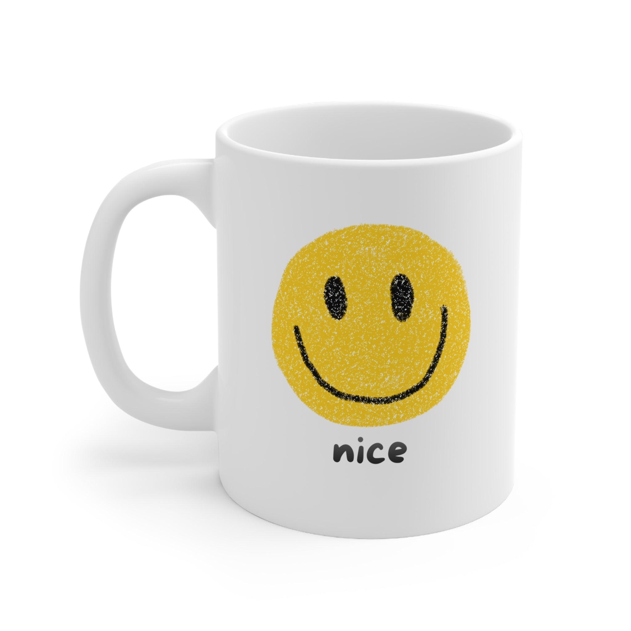 Nice Smiley Mug — Ceramic Coffee Cup, 11oz & 15oz