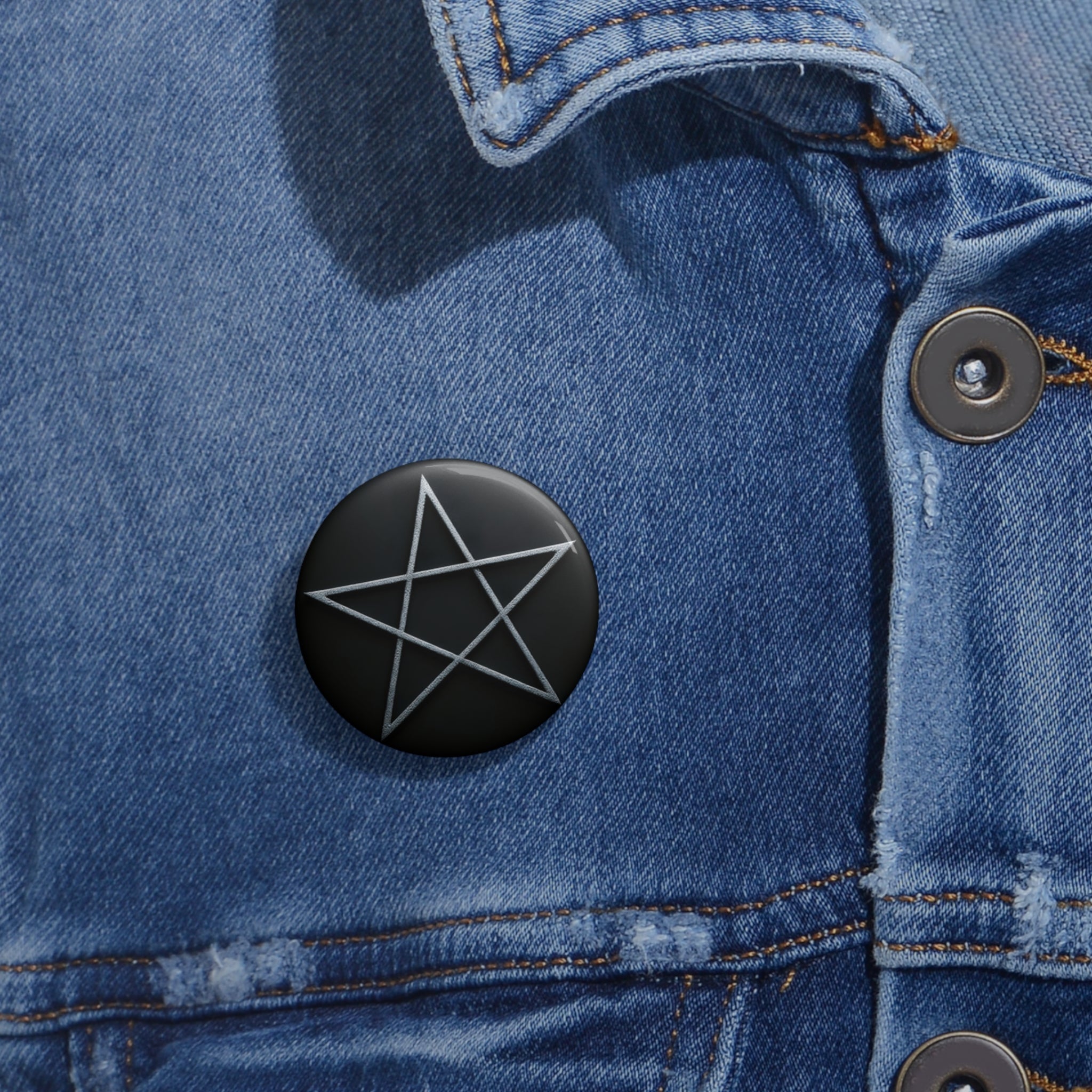 Pin Button — Black Pentagram Enamel Pin Button