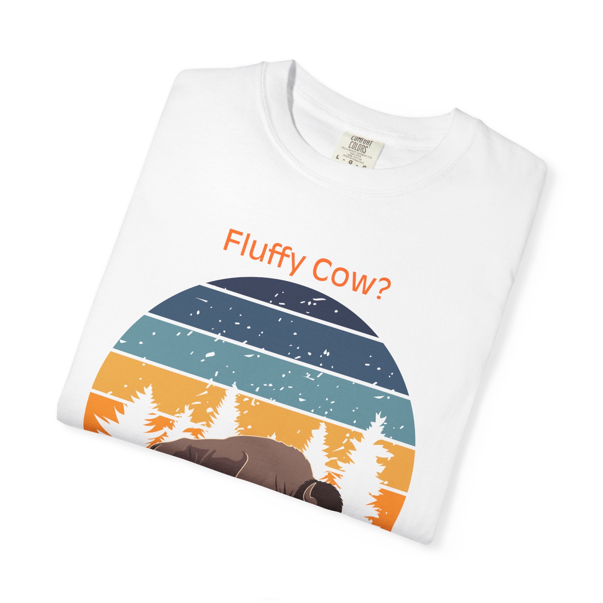 Fluffy Cow? Buffalo Vintage Sunset T-Shirt — "I’m Here for the Bisoness"