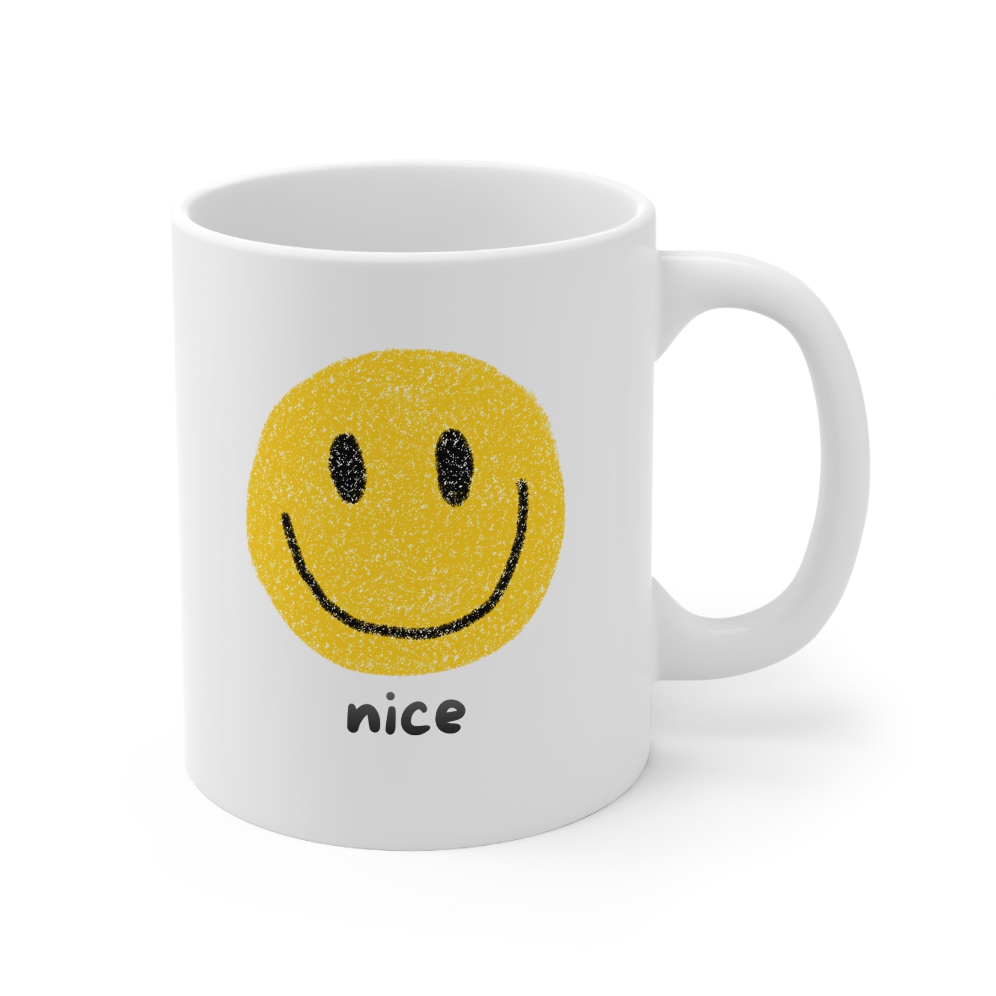 Nice Smiley Mug — Ceramic Coffee Cup, 11oz & 15oz