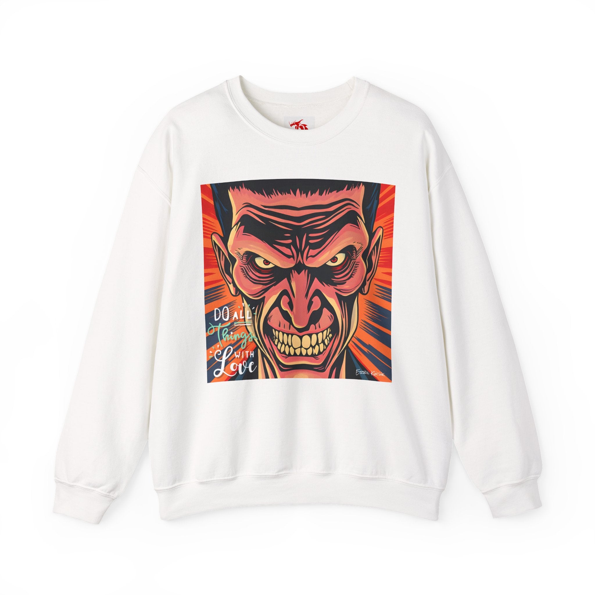 "Do All Things With Love" Unisex Heavy Blend™ Crewneck Sweatshirt - Bold Graphic Design for Everyday Comfort