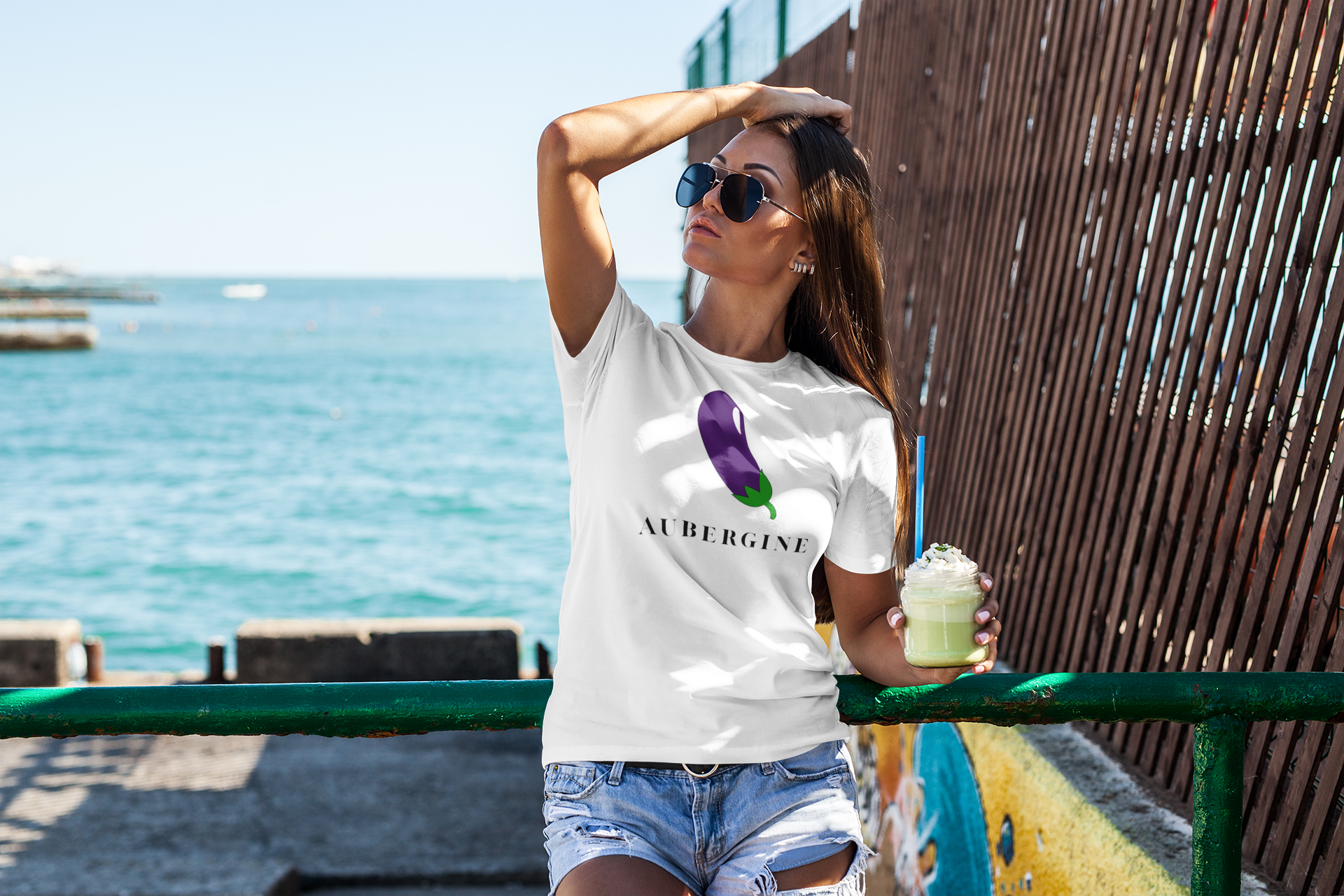 Aubergine Graphic T-shirt — Minimal Eggplant Design