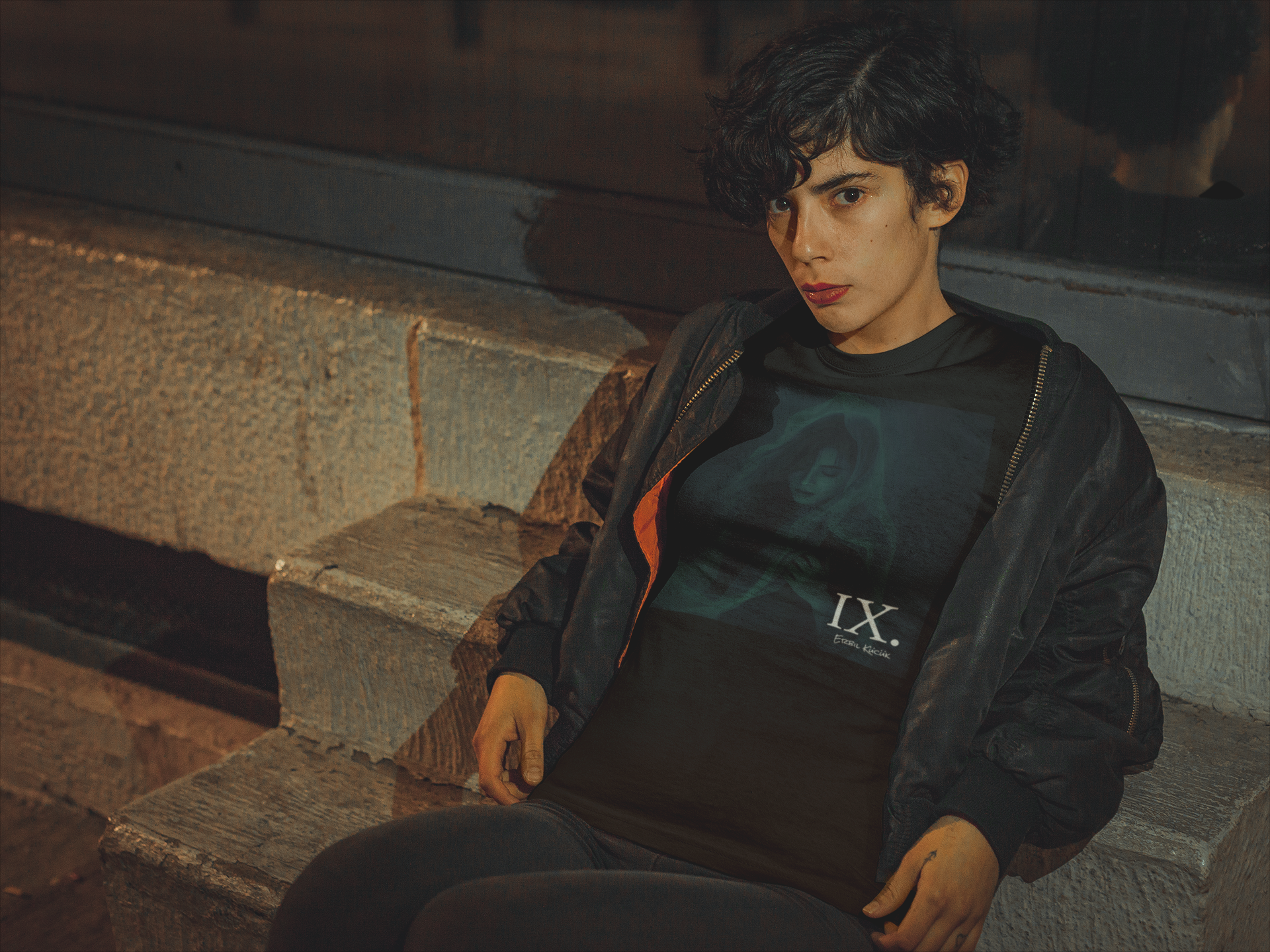 Dark Aesthetic T-Shirt — Gothic Portrait (Techno Album IX)