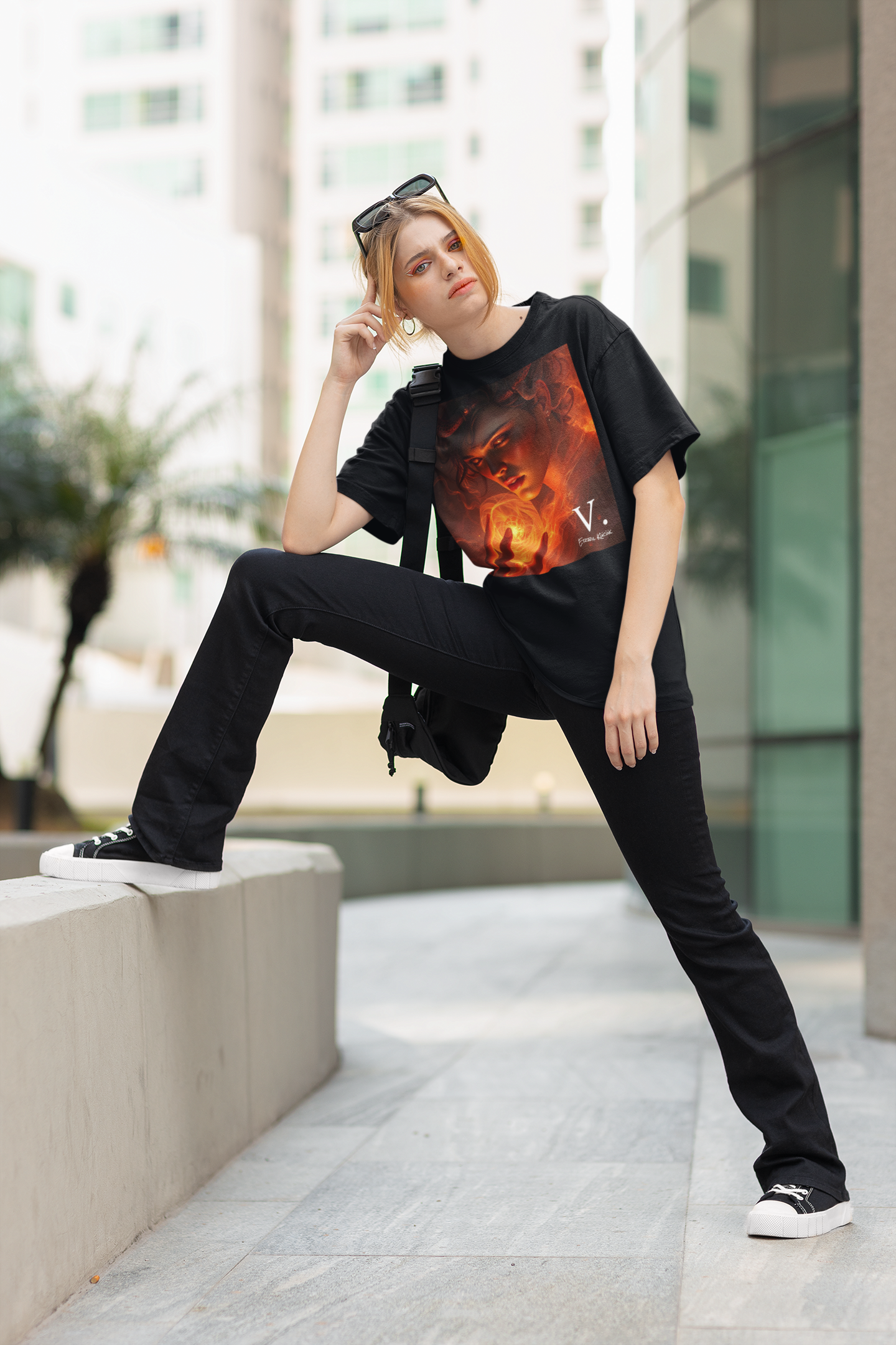 T-Shirt — Mystic Flame Portrait (Merch Art for 5th Techno Album)