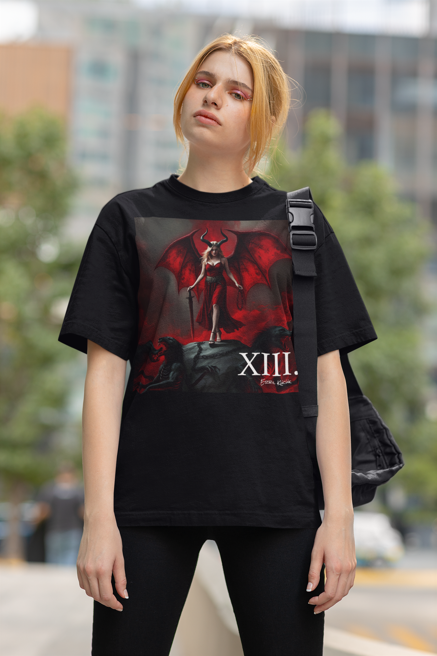 XIII Album Merch - Devil Illustration T-Shirt – Gothic Red Demon Art