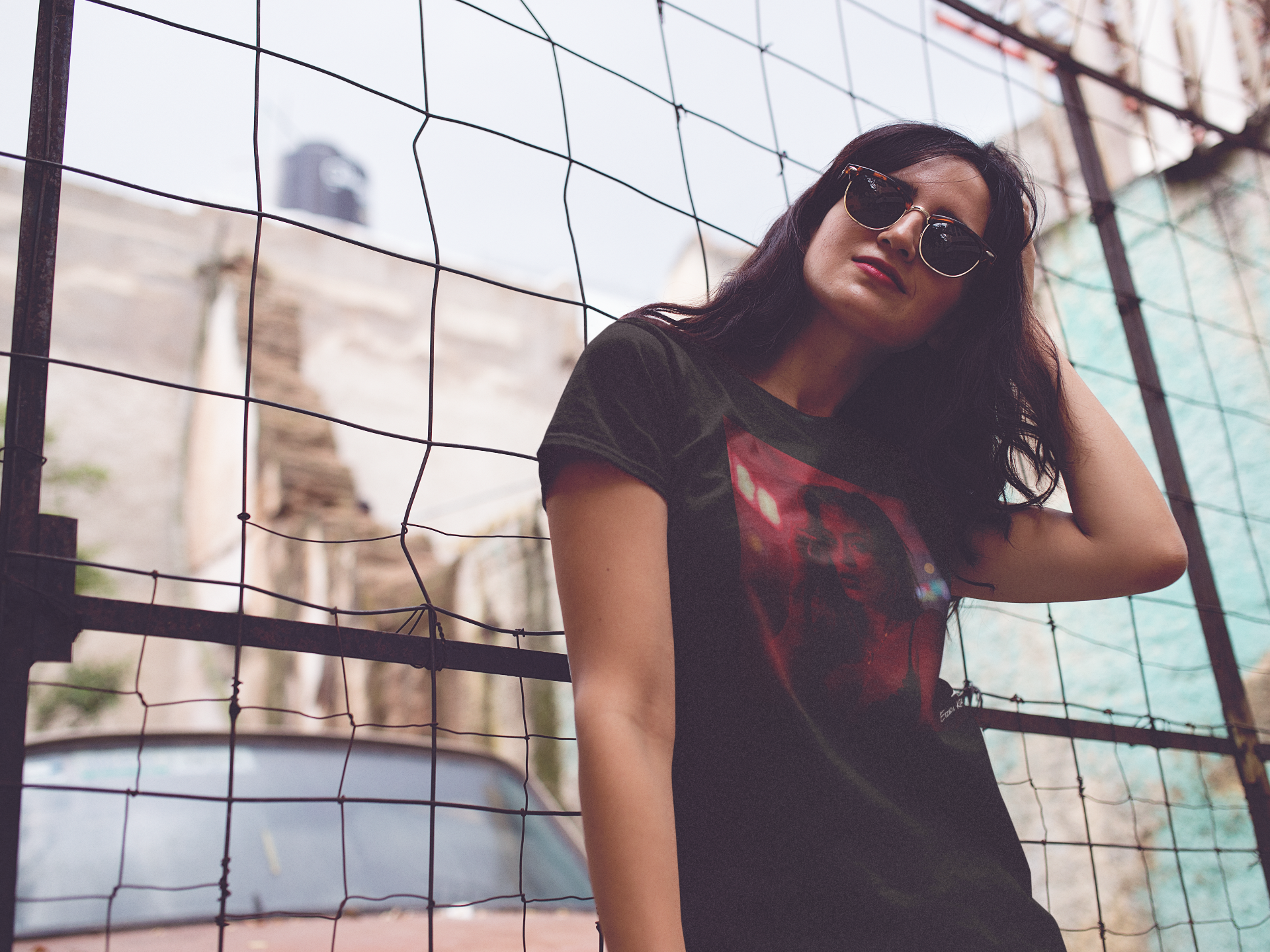 T-Shirt — Moody Night Portrait Graphic Tee (I. text)