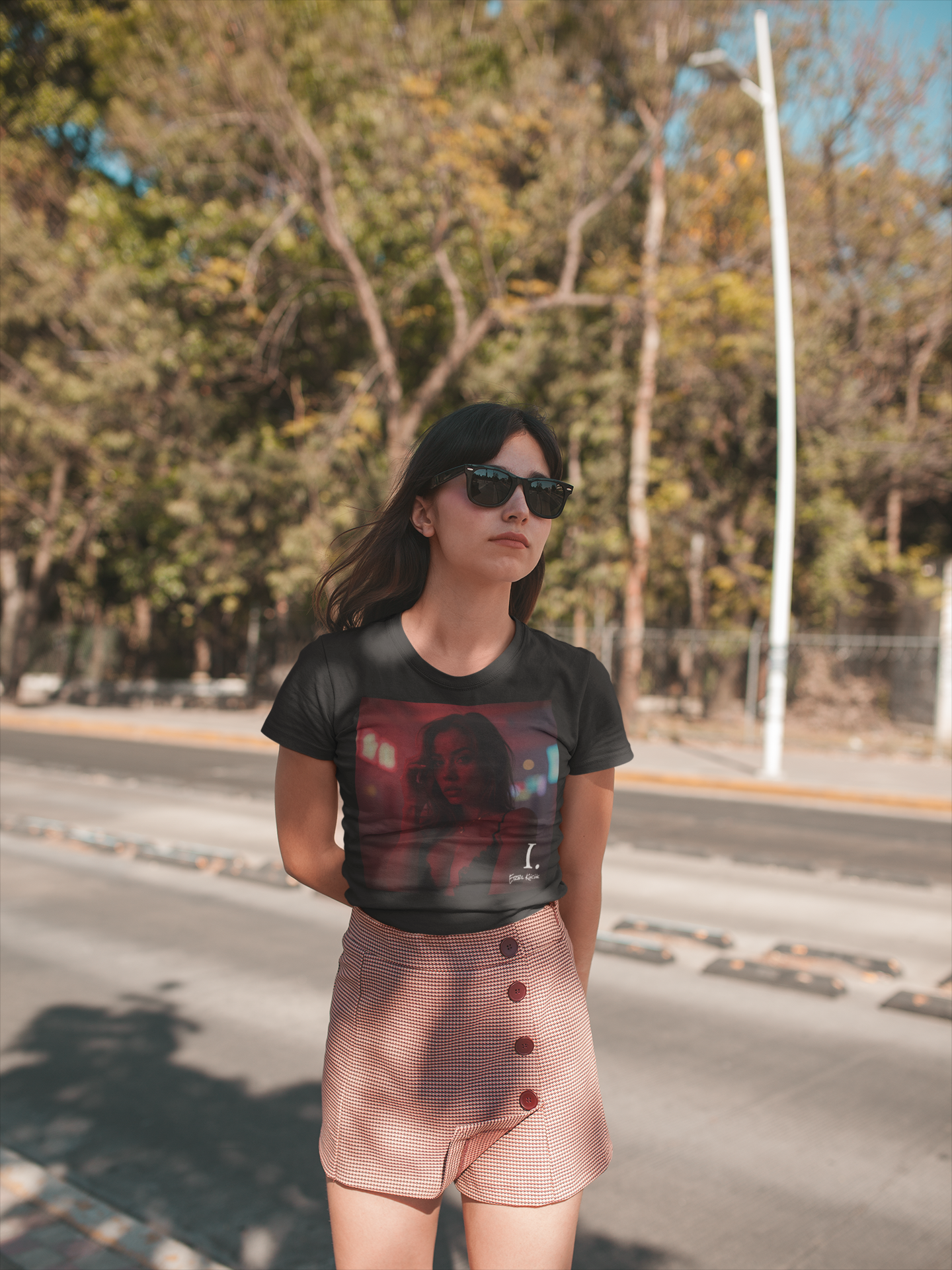 T-Shirt — Moody Night Portrait Graphic Tee (I. text)