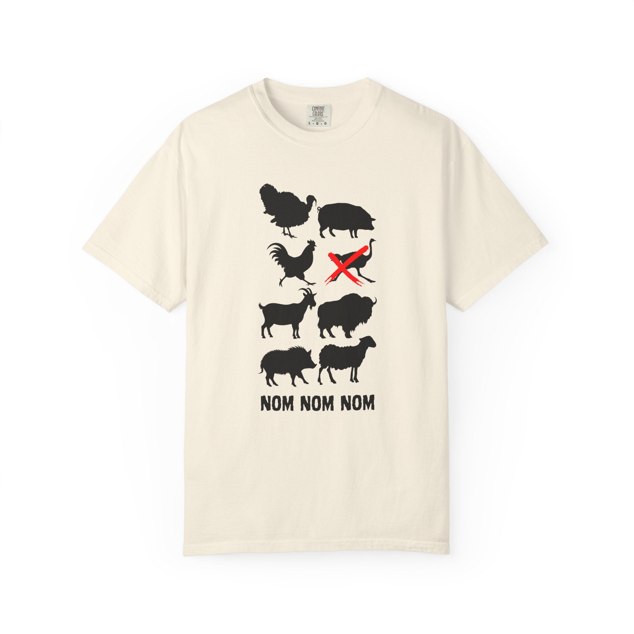 Chicken, Pig, Cow Farm Animals T‑Shirt — "Nom Nom Nom" Graphic Tee