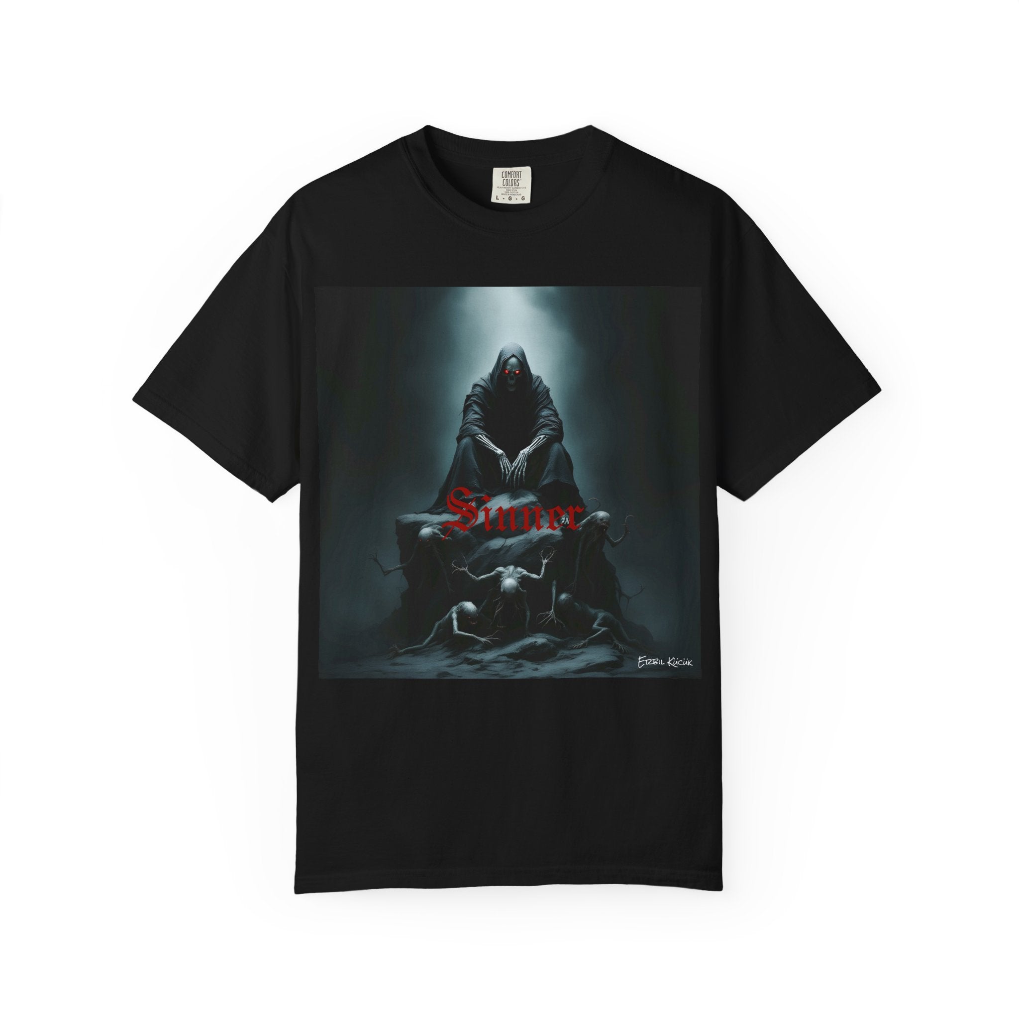 Dark Reaper Graphic T-Shirt — Grim Hooded Figure with 'Sorrow' Text
