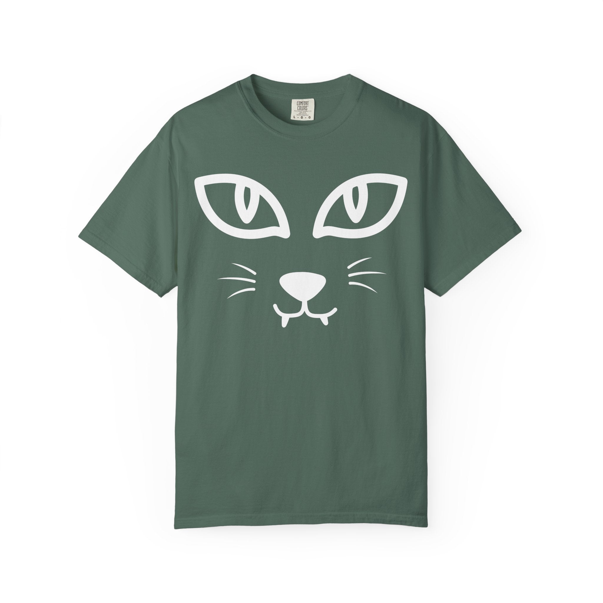 Cat Face T-Shirt — Minimal Halloween Cat Graphic Tee