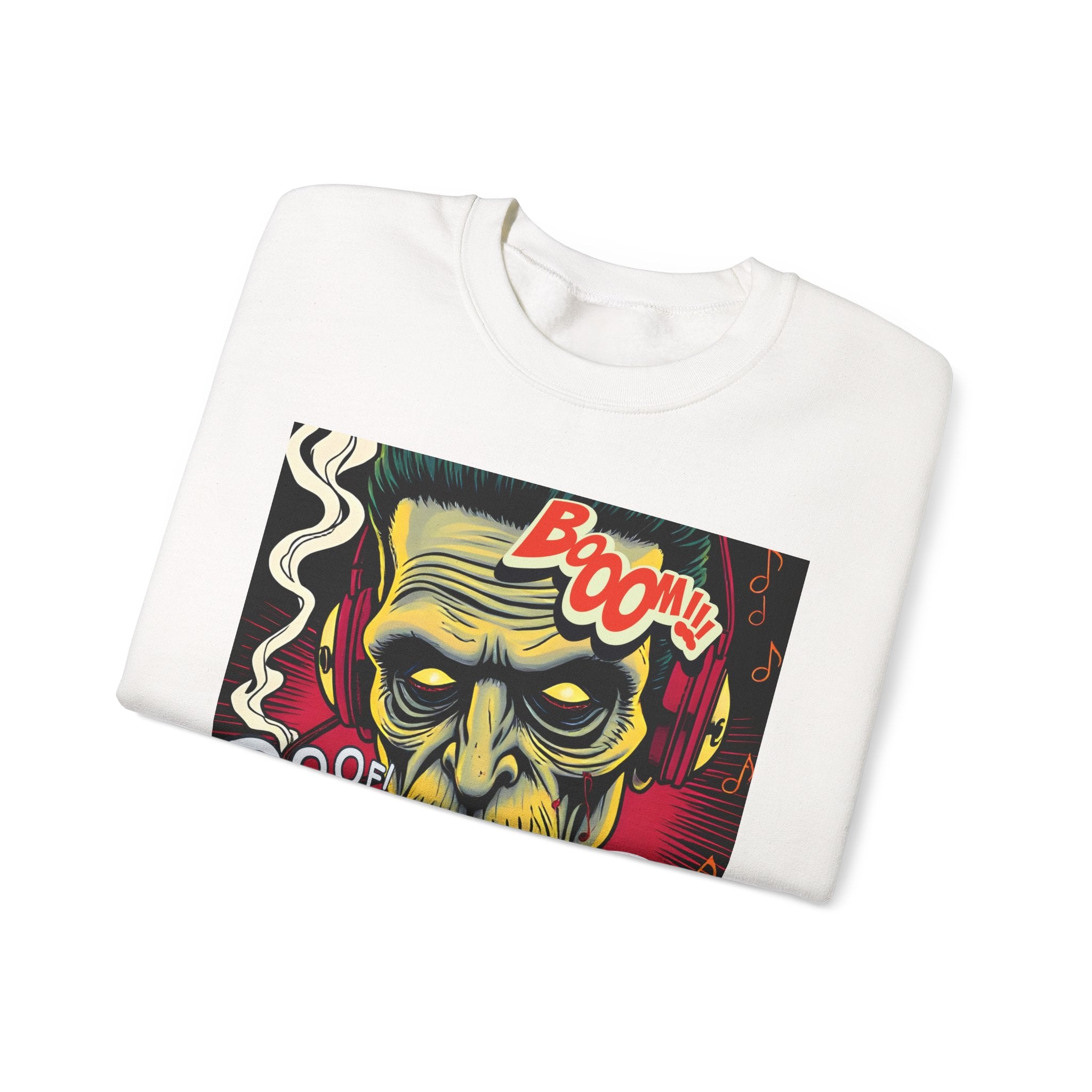 Frankenstein Graphic Crewneck Sweatshirt - Spooky Halloween Vibes - "GOAT"