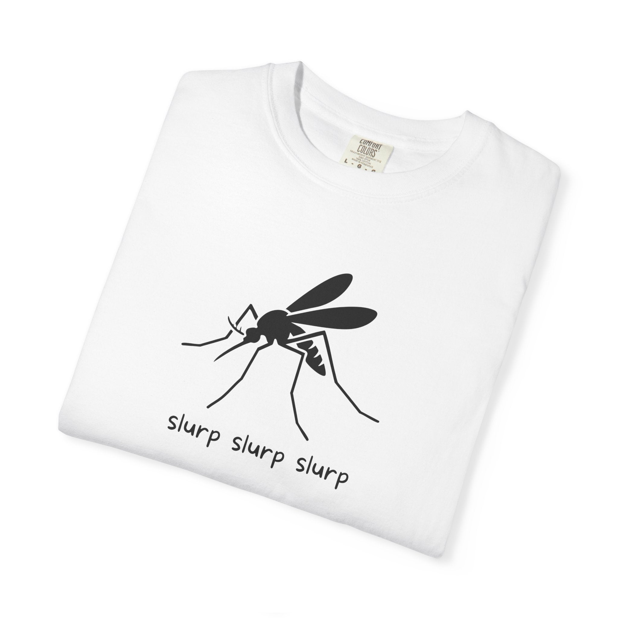 Mosquito Illustration T-Shirt — "sharp sharp swerp" Minimalist Bug Tee