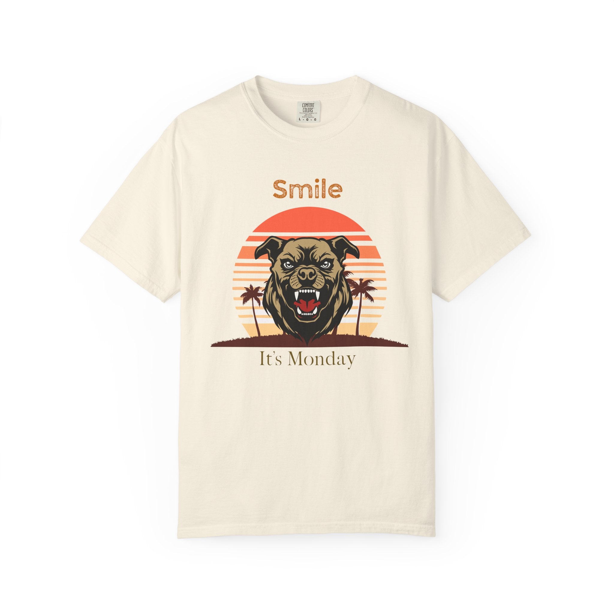 Smile It’s Monday Graphic T-Shirt — Retro Sunset Dog Tee