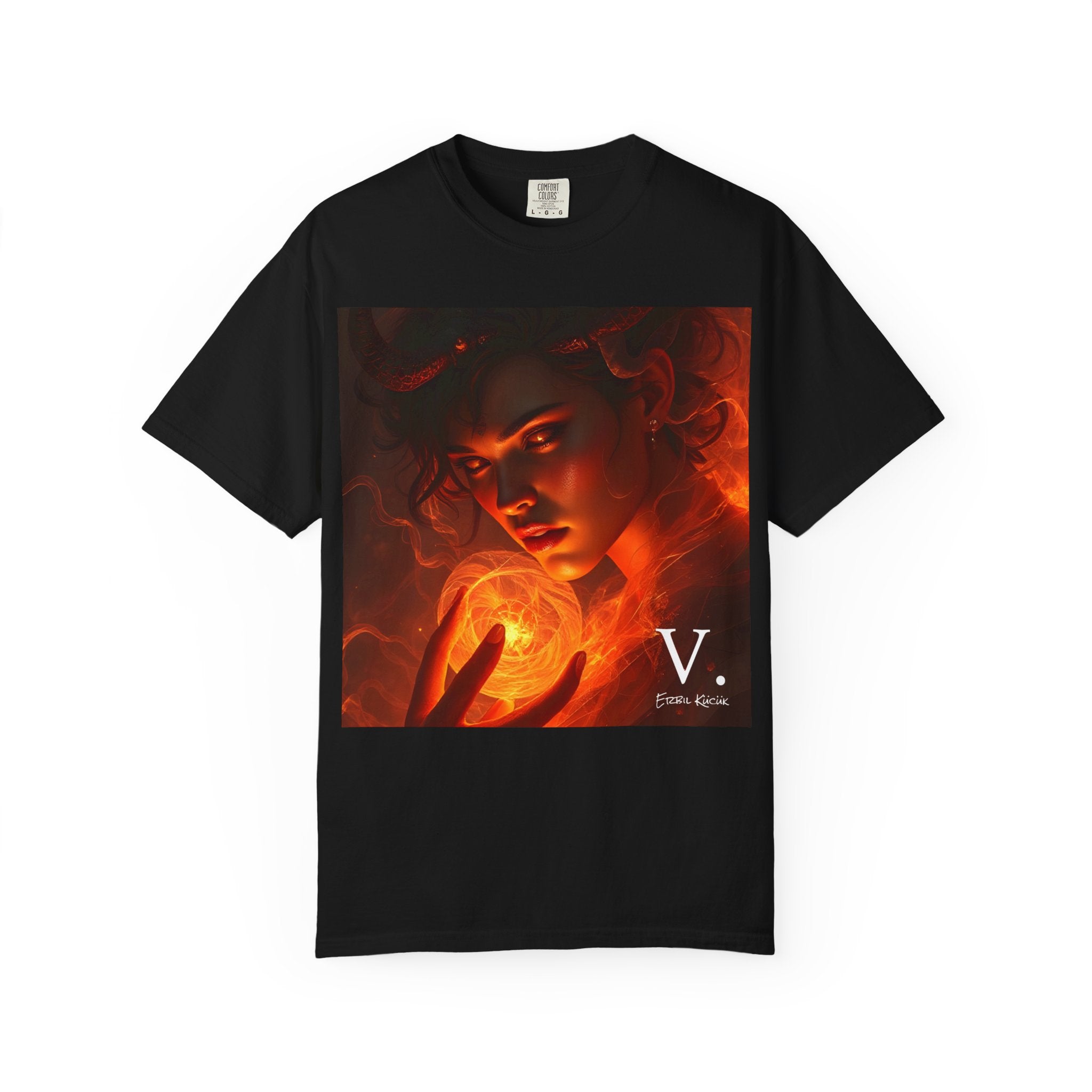 T-Shirt — Mystic Flame Portrait (Merch Art for 5th Techno Album)