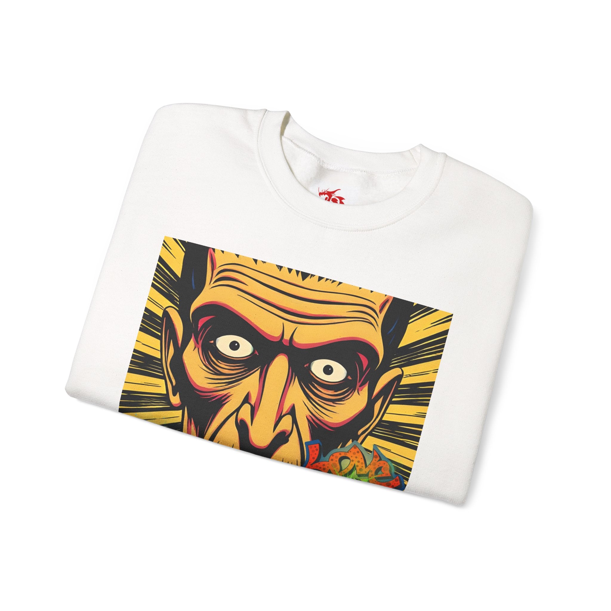 Retro Graphic Sweatshirt - 'Peace & Love' Design