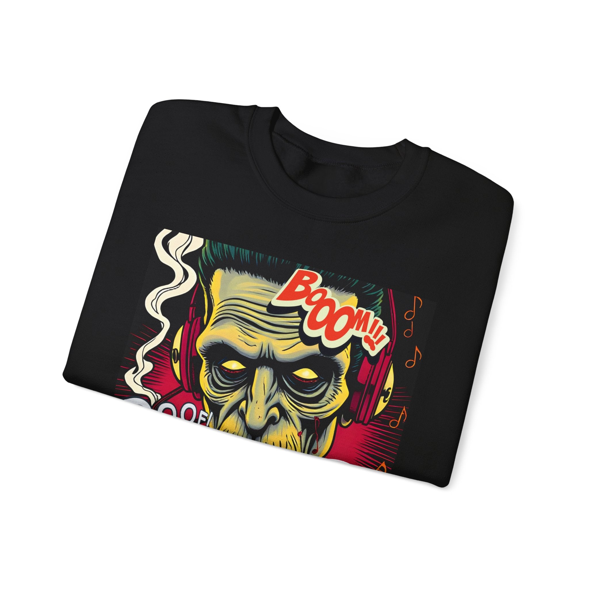 Frankenstein Graphic Crewneck Sweatshirt - Spooky Halloween Vibes - "GOAT"