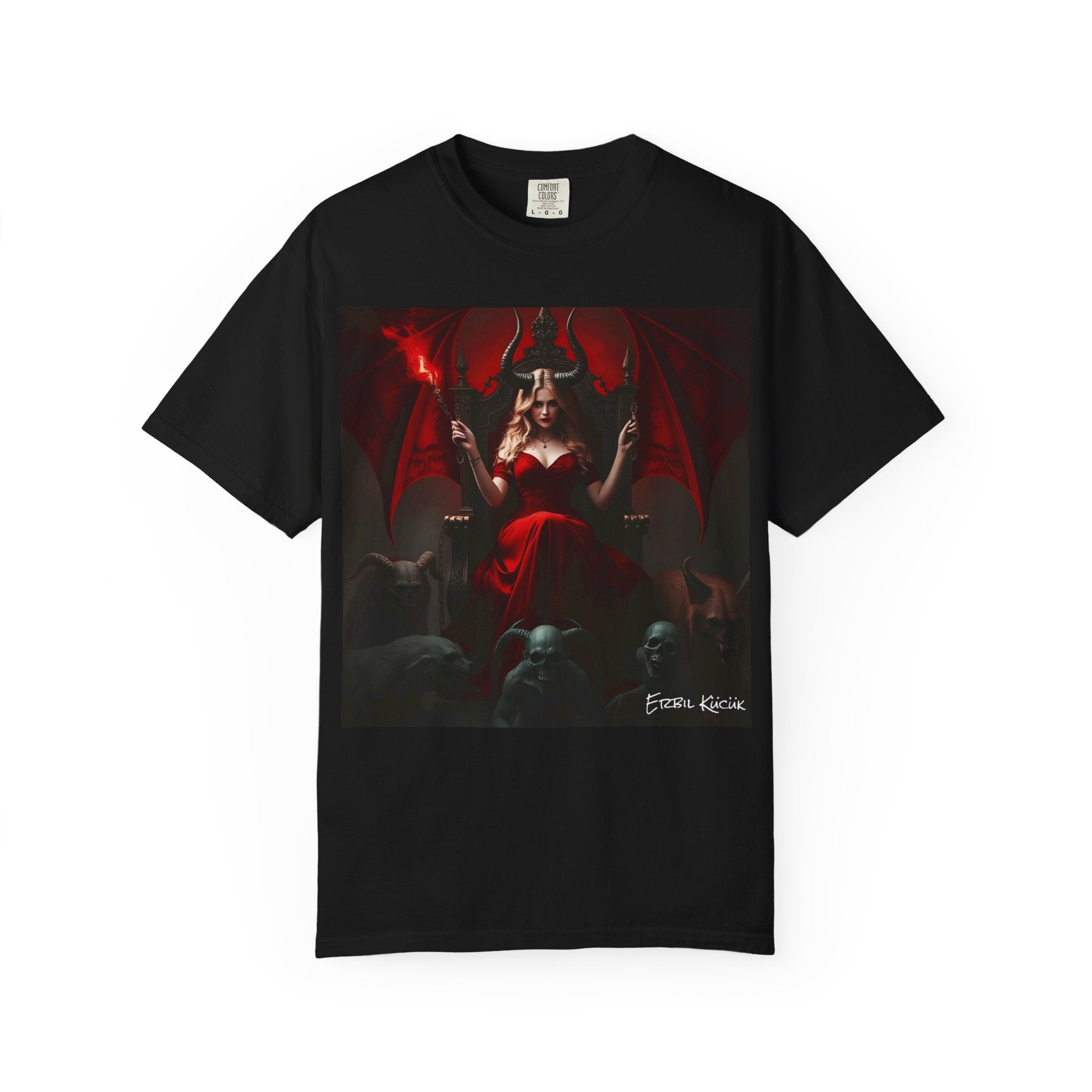 Demonic Queen Graphic T-Shirt — Dark Gothic Art Tee