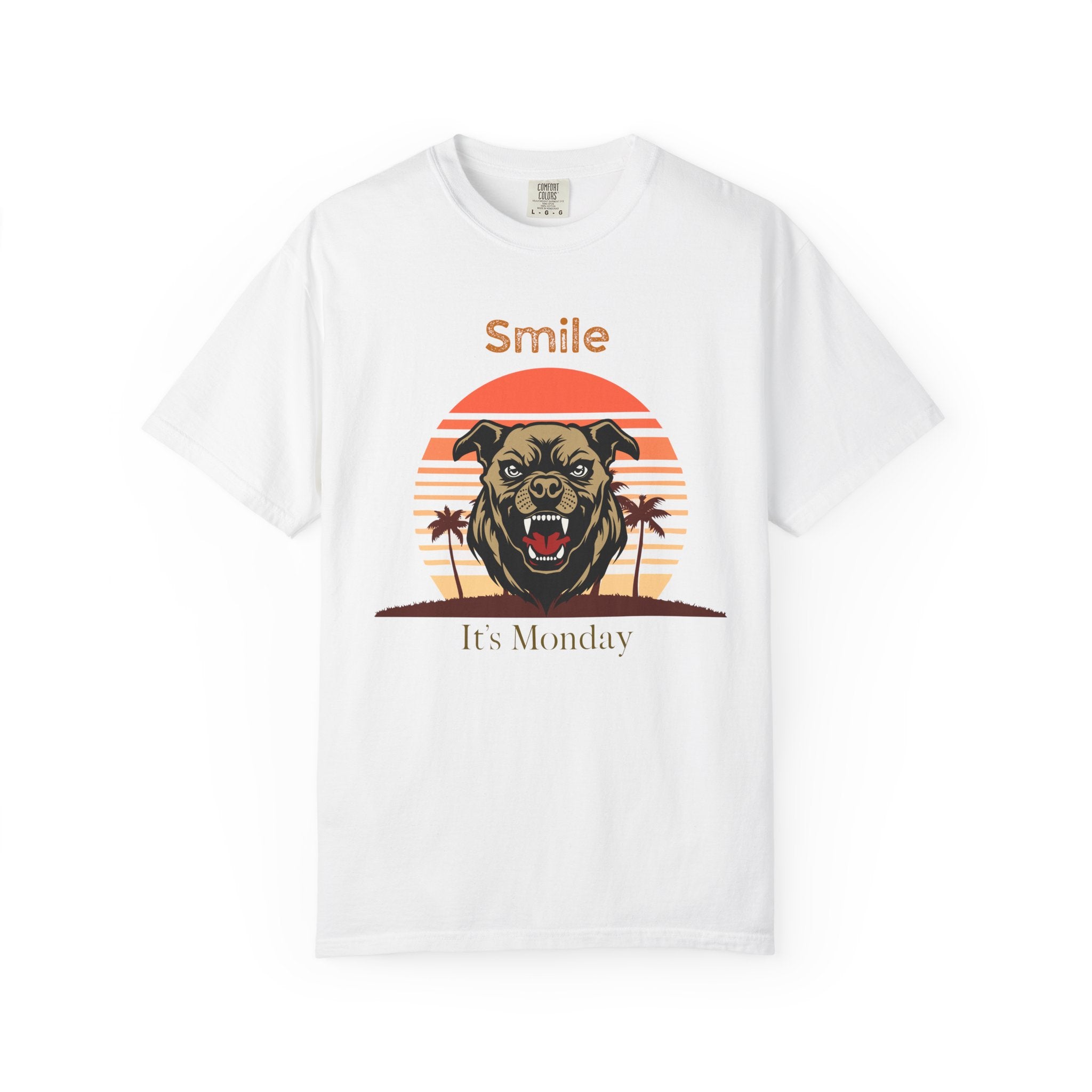 Smile It’s Monday Graphic T-Shirt — Retro Sunset Dog Tee