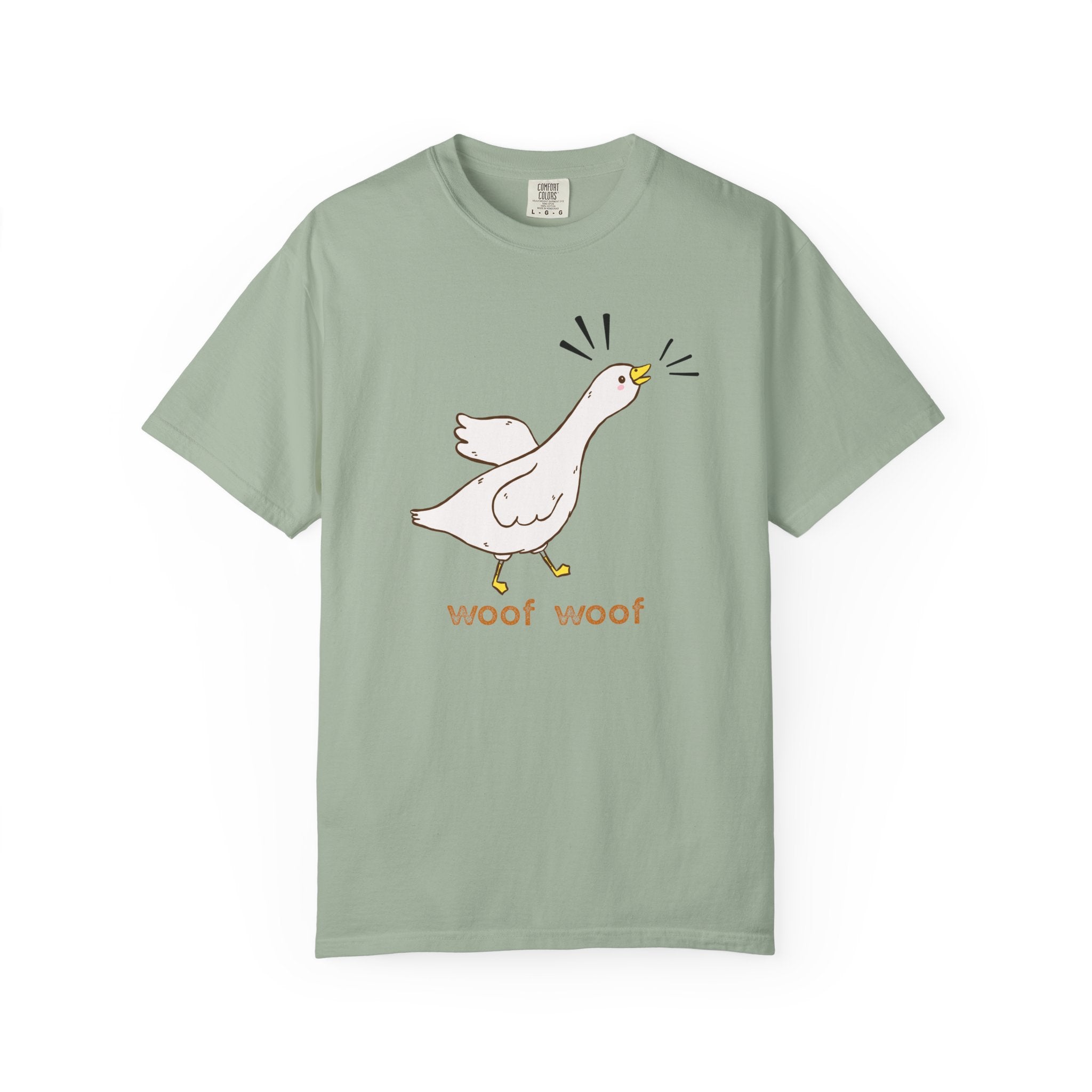 Goose Illustration T-Shirt — Cute 'woof woof' Funny Animal Graphic Tee