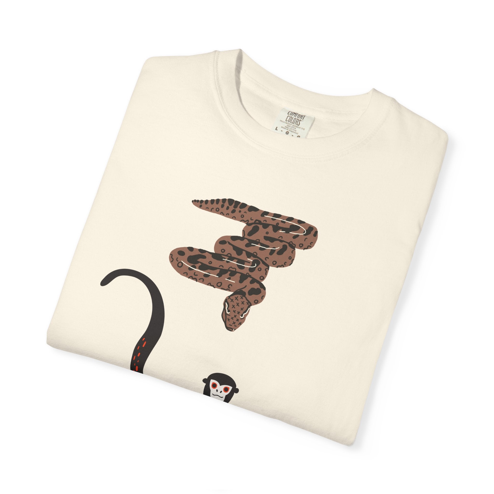 Monkey & Snake Graphic T-Shirt — Playful Wildlife Tee