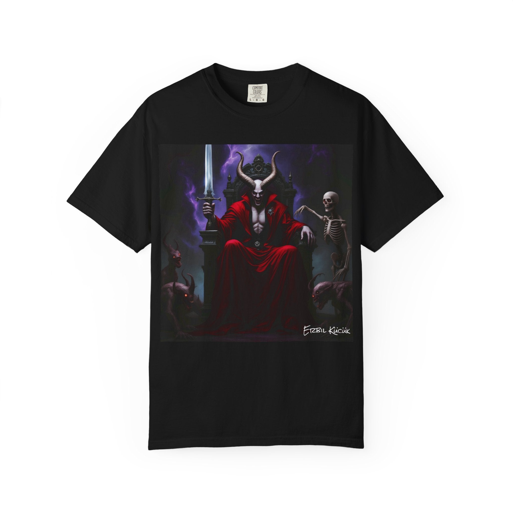 Demonic Throne T-Shirt — Dark Fantasy Skull King Graphic Tee