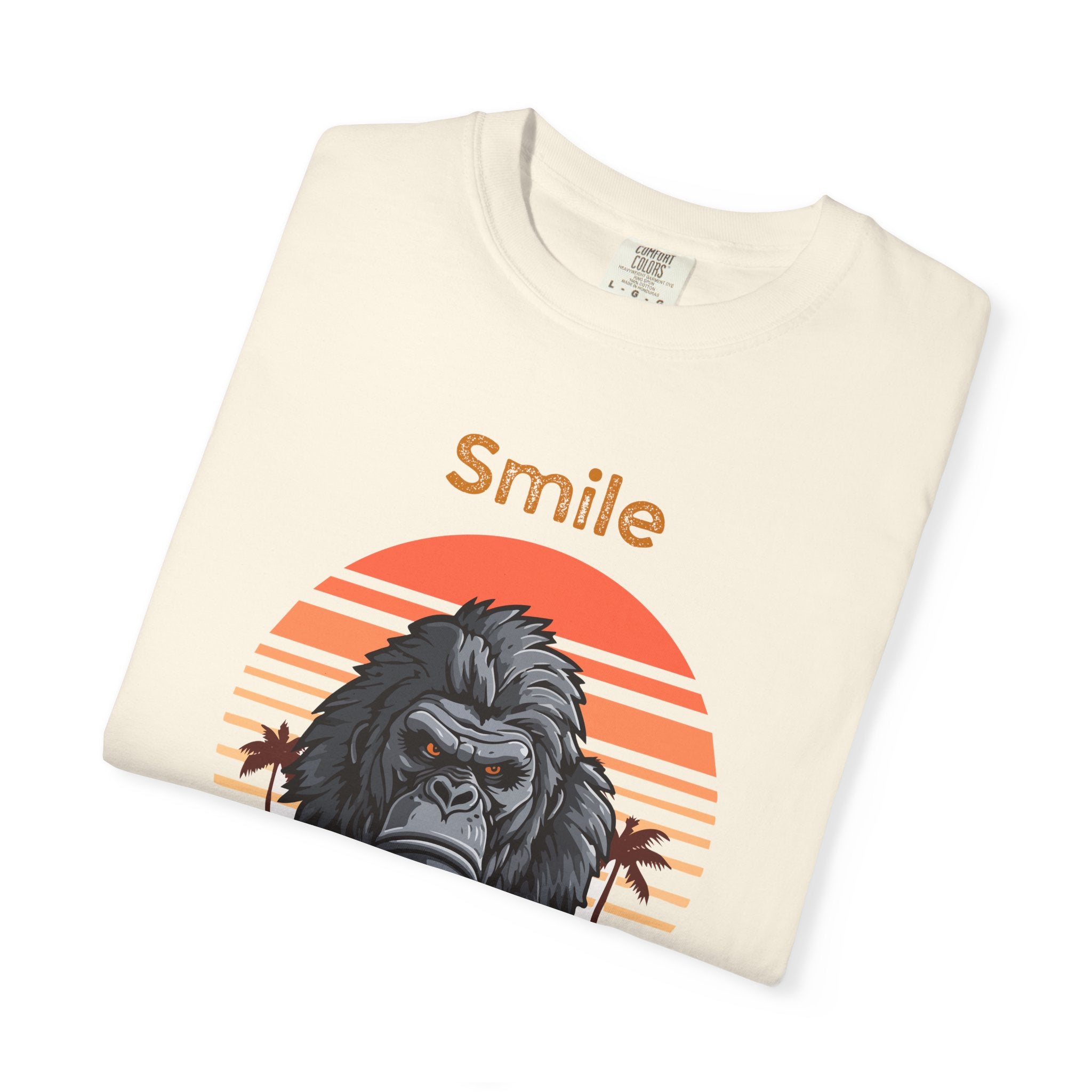 Smile It’s Tuesday Gorilla T-Shirt — Retro Sunset Graphic Tee