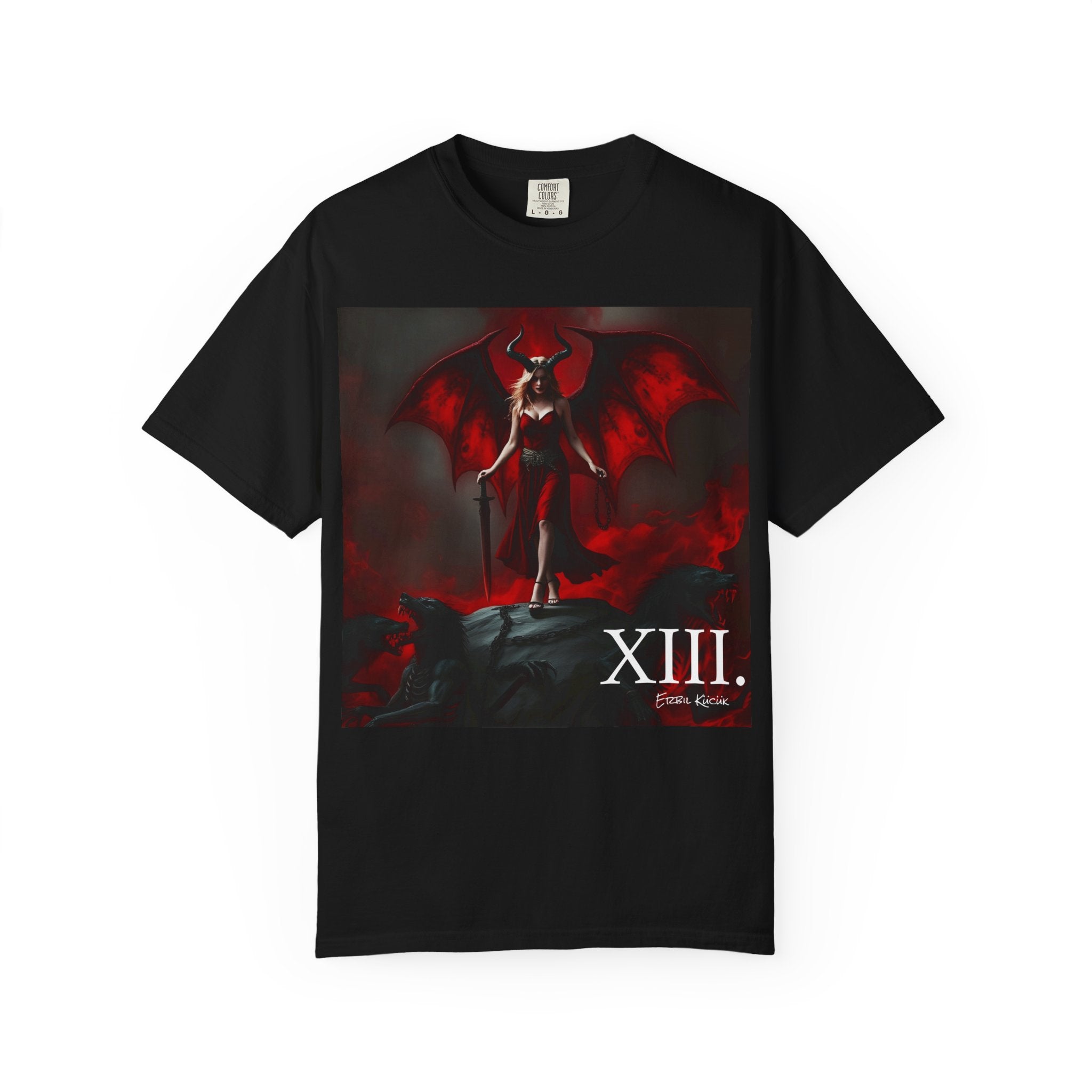 XIII Album Merch - Devil Illustration T-Shirt – Gothic Red Demon Art