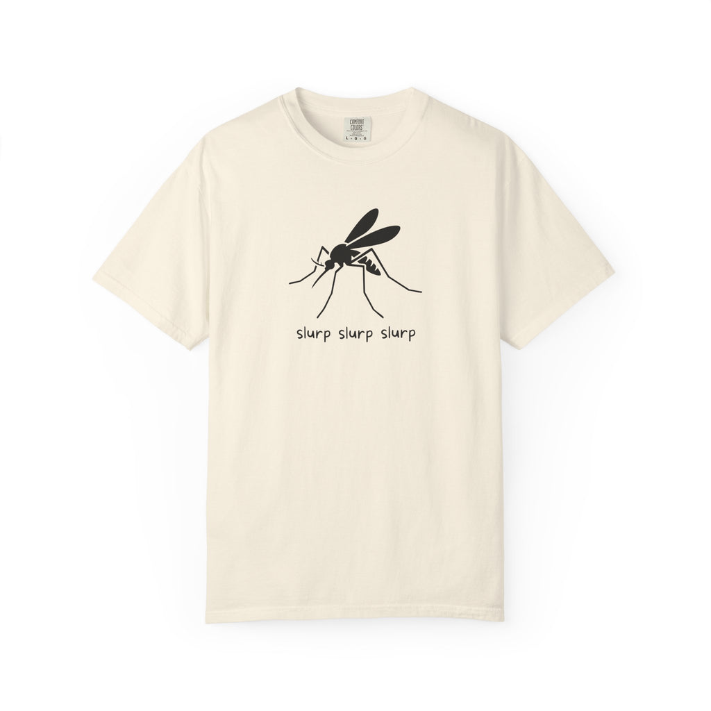 Mosquito Illustration T-Shirt — "sharp sharp swerp" Minimalist Bug Tee
